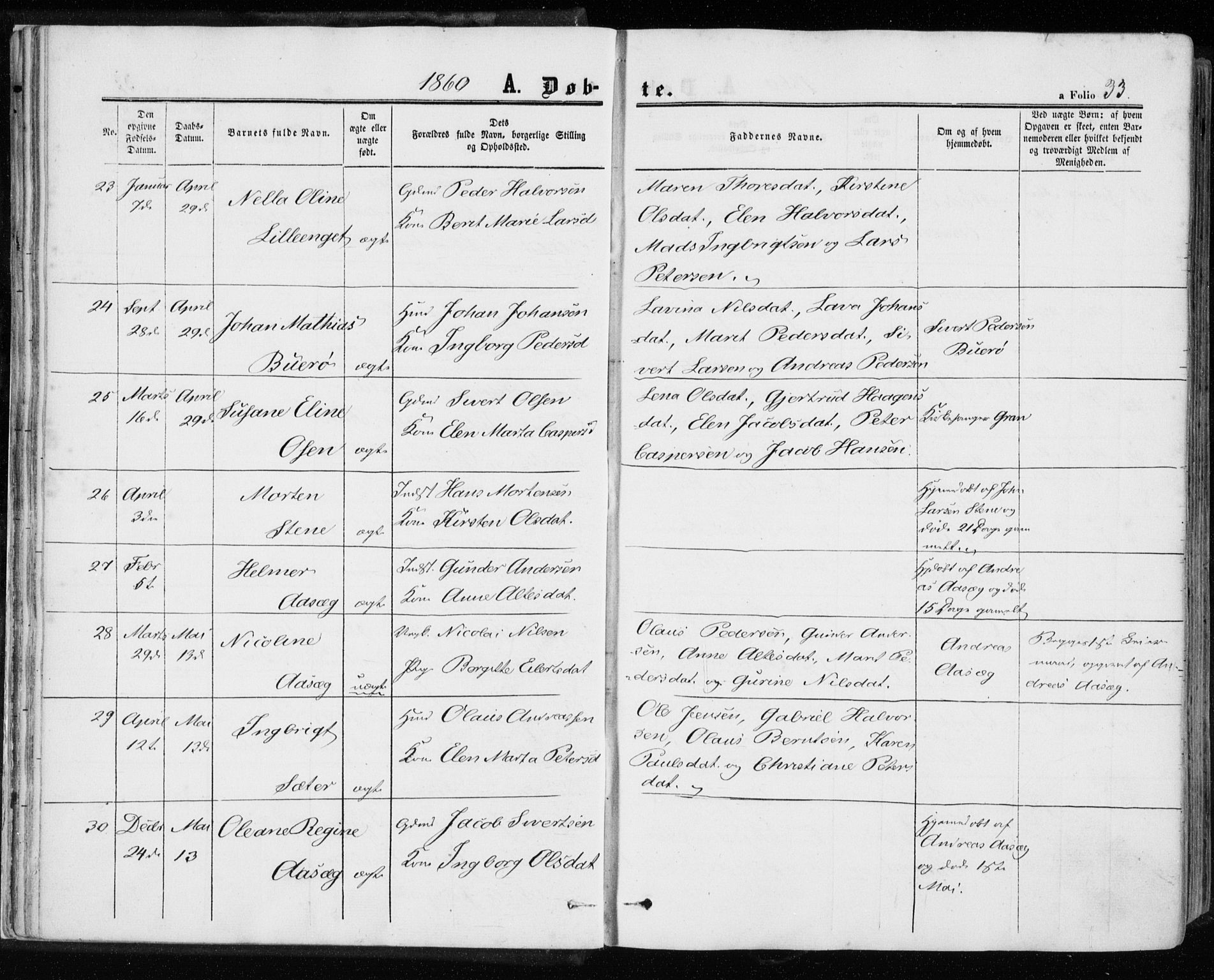 Ministerialprotokoller, klokkerbøker og fødselsregistre - Sør-Trøndelag, AV/SAT-A-1456/657/L0705: Ministerialbok nr. 657A06, 1858-1867, s. 33