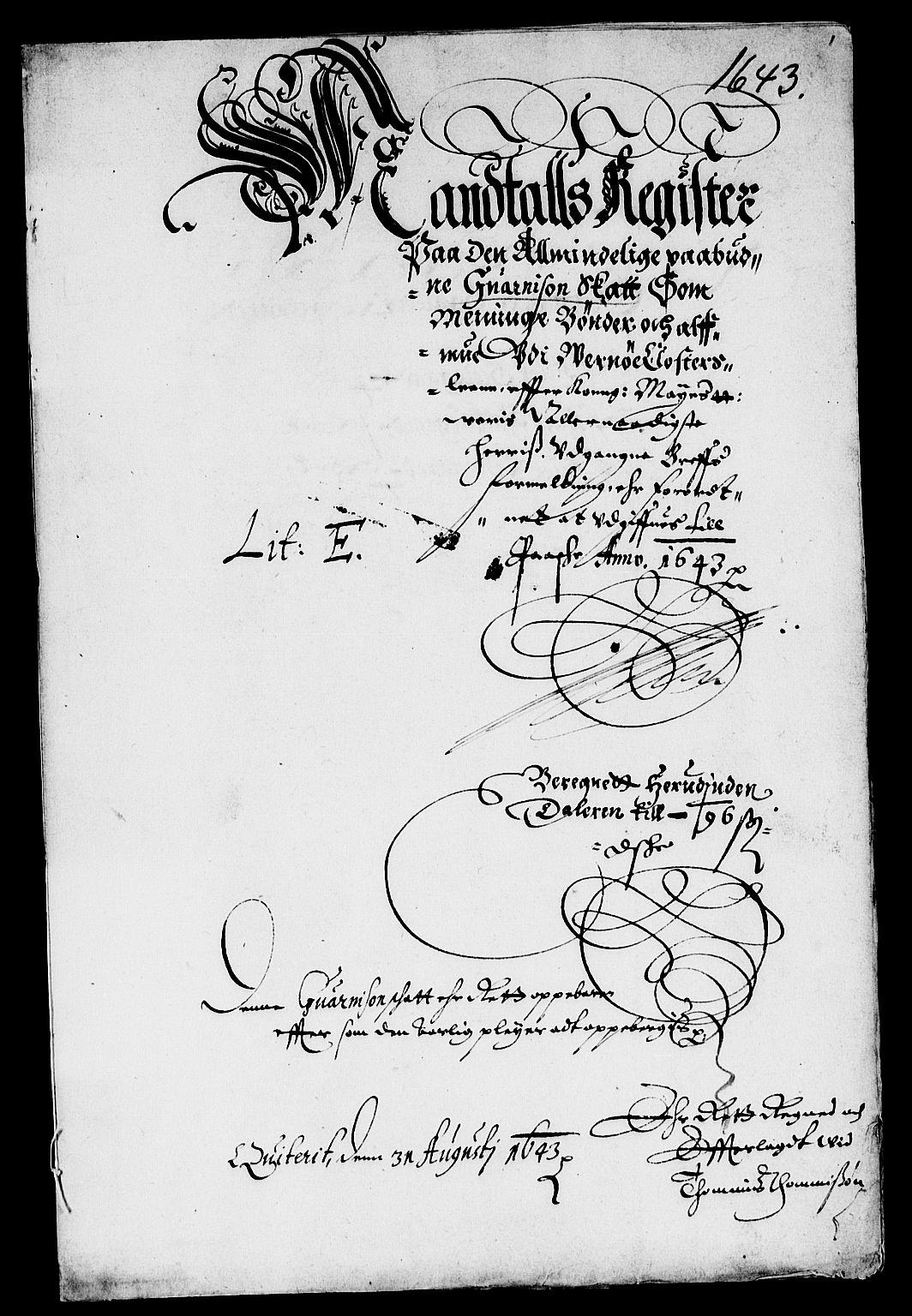 Rentekammeret inntil 1814, Reviderte regnskaper, Lensregnskaper, AV/RA-EA-5023/R/Rb/Rbg/L0006: Verne kloster len, 1641-1644