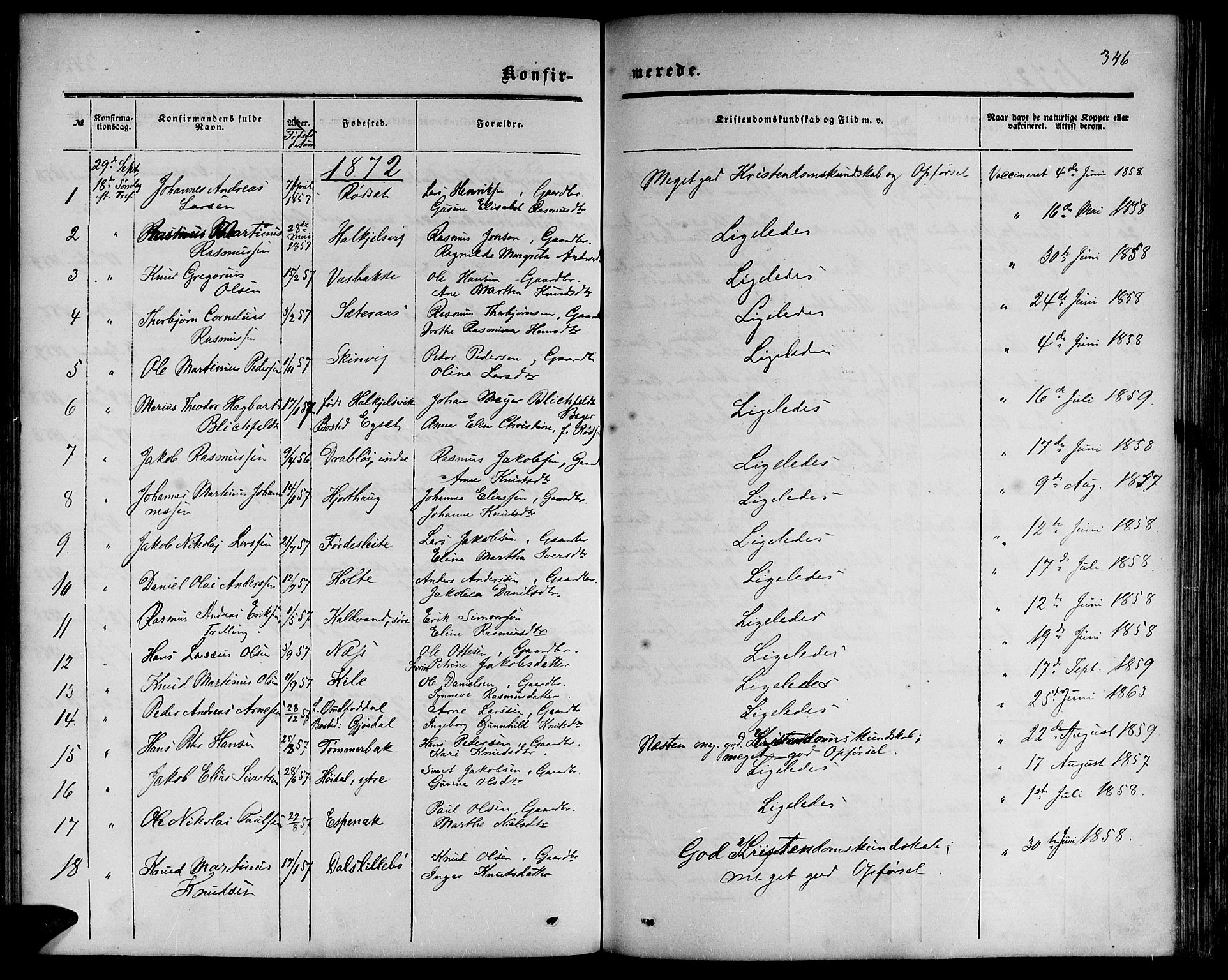 Ministerialprotokoller, klokkerbøker og fødselsregistre - Møre og Romsdal, AV/SAT-A-1454/511/L0157: Klokkerbok nr. 511C03, 1864-1884, s. 346