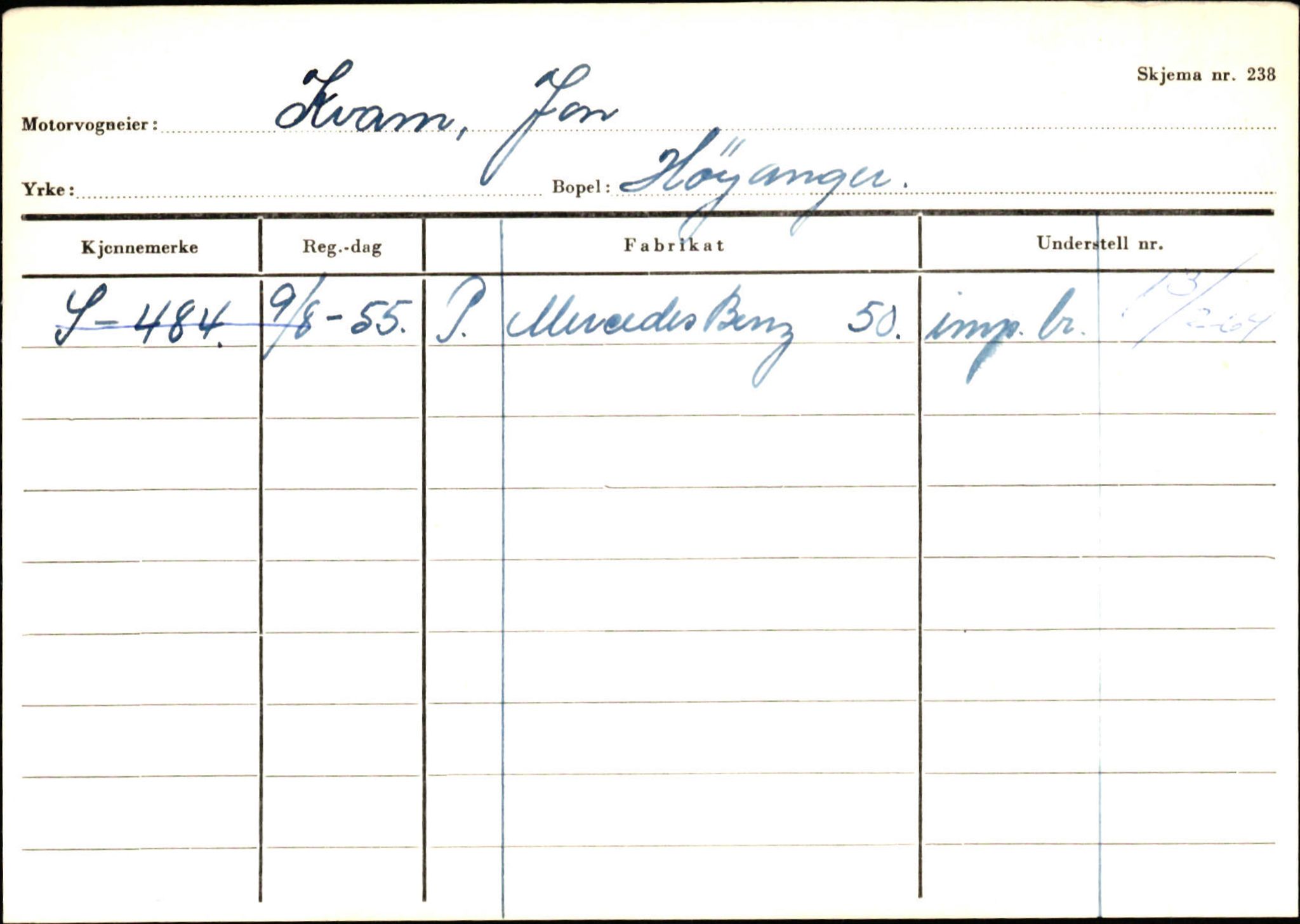 Statens vegvesen, Sogn og Fjordane vegkontor, AV/SAB-A-5301/4/F/L0130: Eigarregister Eid T-Å. Høyanger A-O, 1945-1975, s. 1836