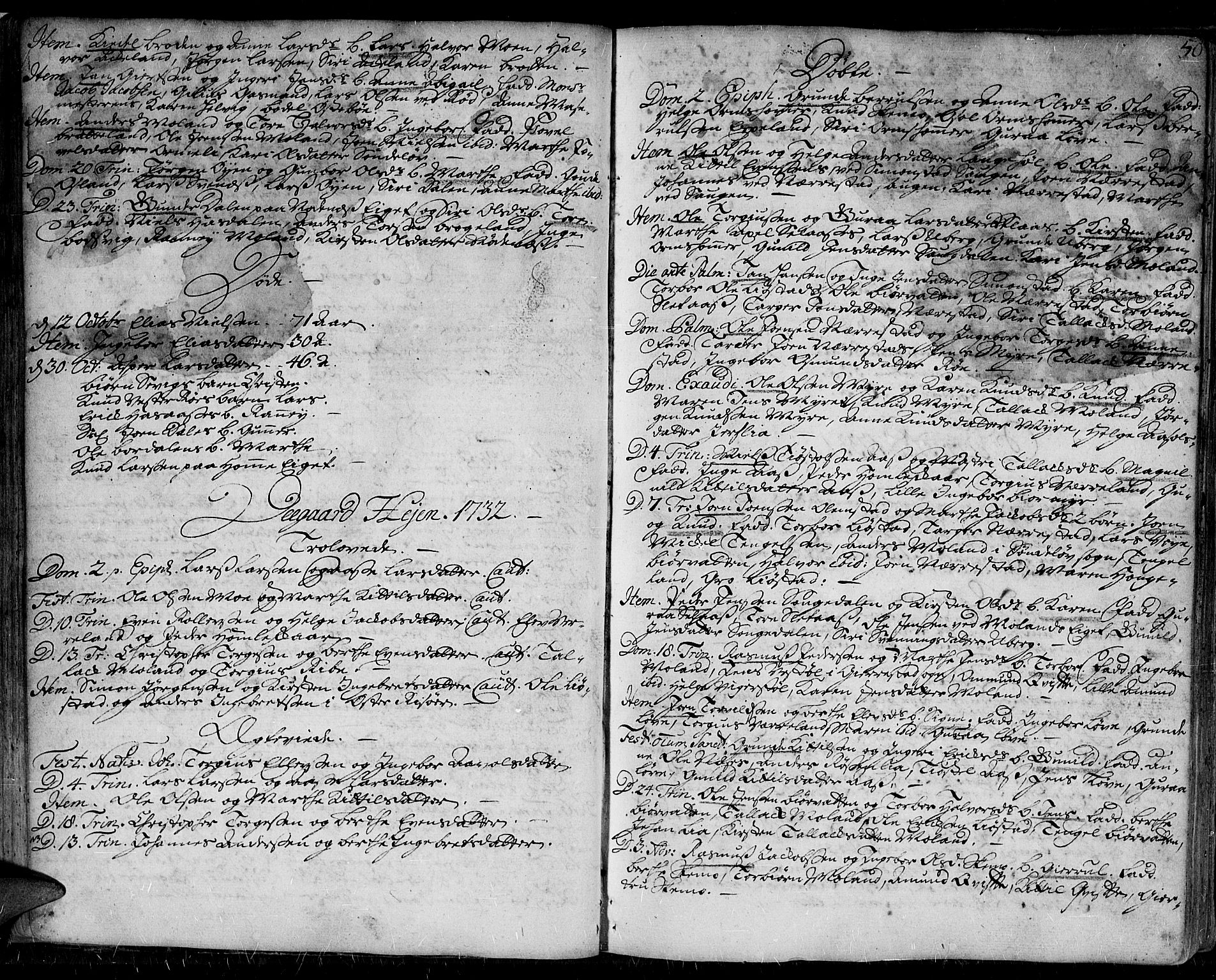 Gjerstad sokneprestkontor, SAK/1111-0014/F/Fa/Faa/L0002: Ministerialbok nr. A 2, 1717-1779, s. 50