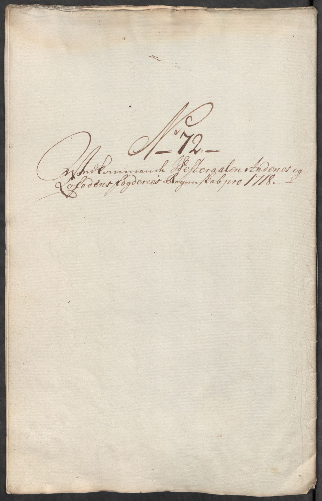 Rentekammeret inntil 1814, Reviderte regnskaper, Fogderegnskap, RA/EA-4092/R67/L4684: Fogderegnskap Vesterålen, Andenes og Lofoten, 1718, s. 372