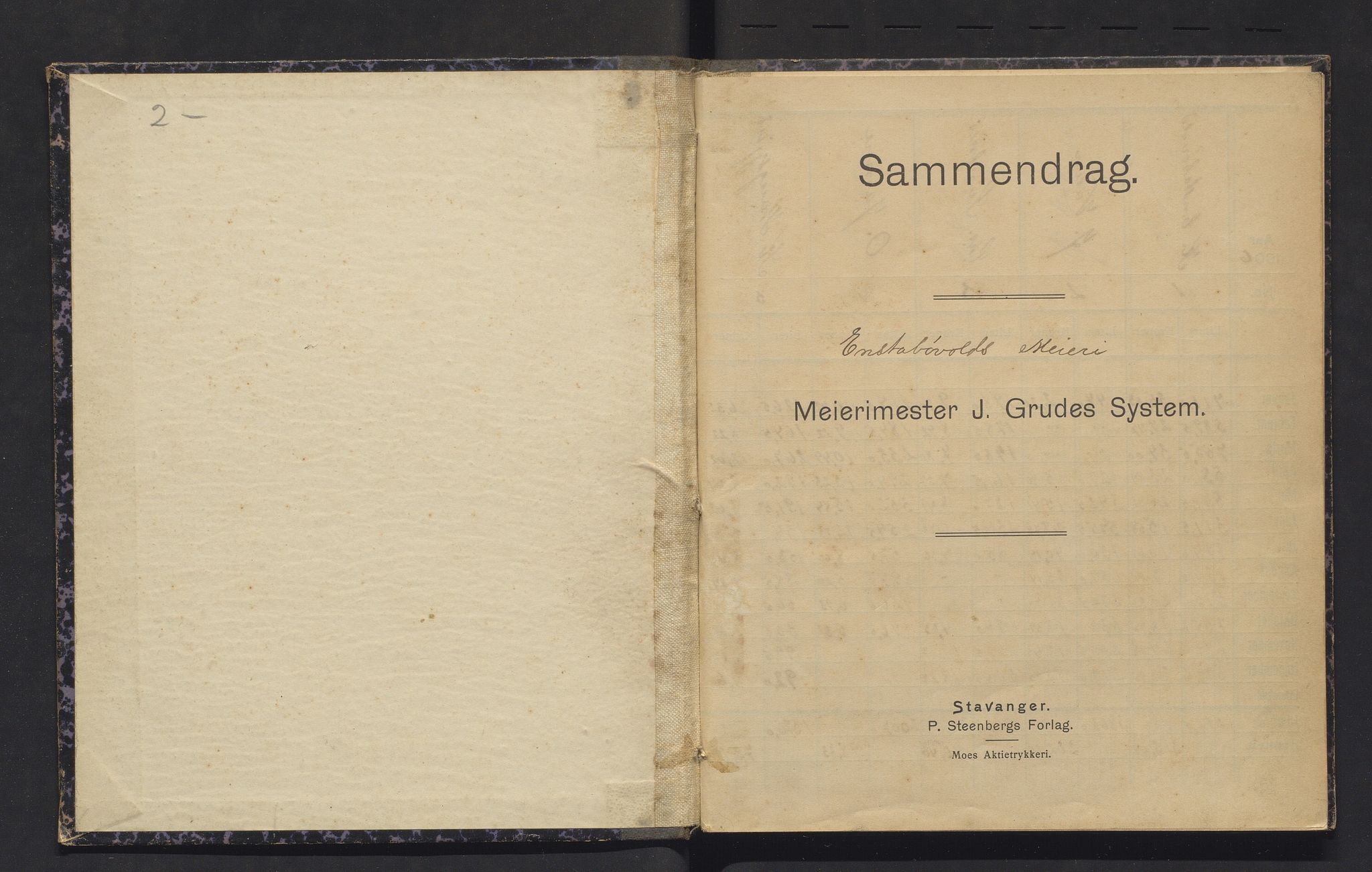 Einstabøvoll meieri, IKAH/1216-Pa0012/A/Ab/L0003: Samandragsbok for leverte liter mjølk for Einstabøvoll meieri, 1906-1910