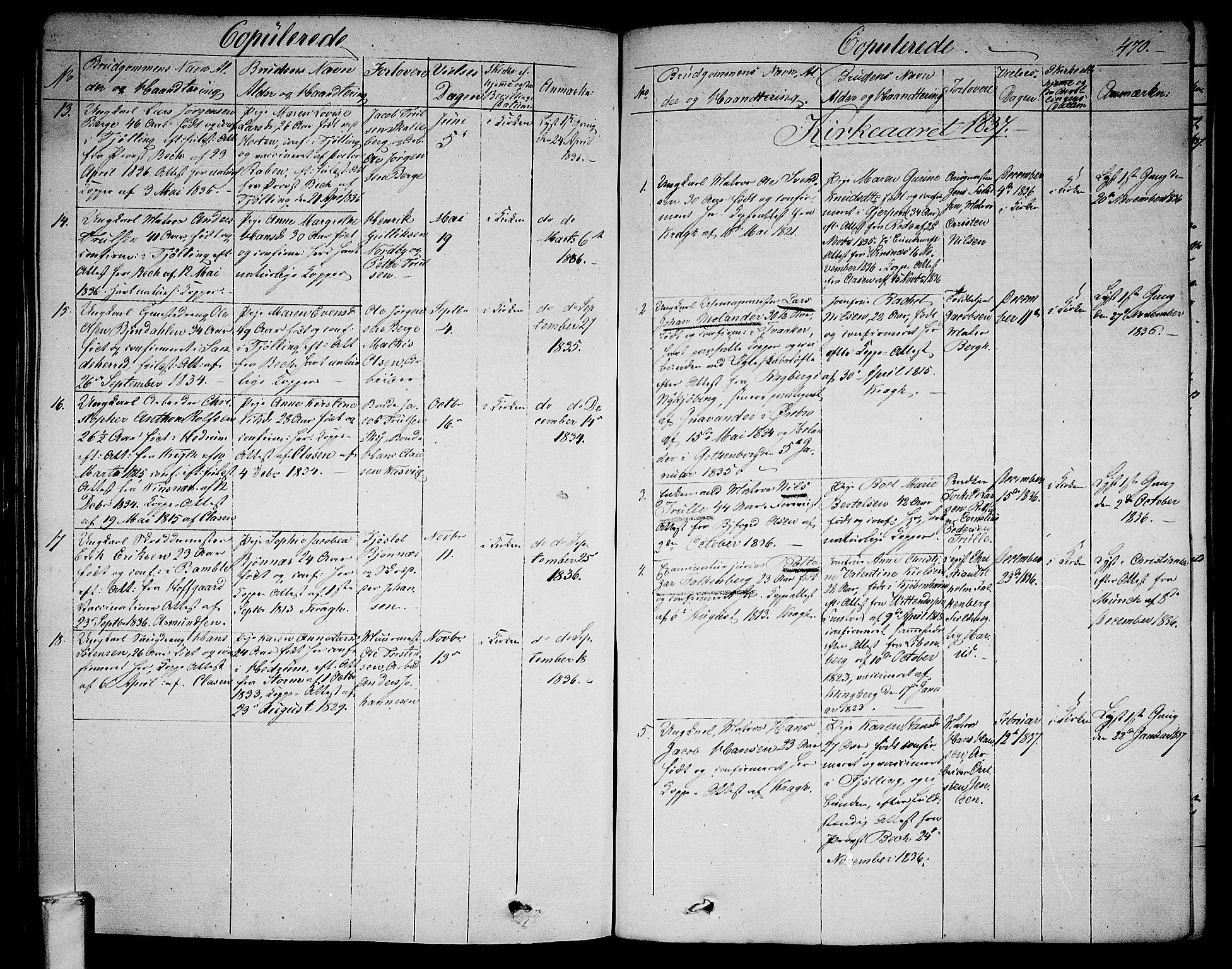 Larvik kirkebøker, AV/SAKO-A-352/G/Ga/L0003b: Klokkerbok nr. I 3B, 1830-1870, s. 470