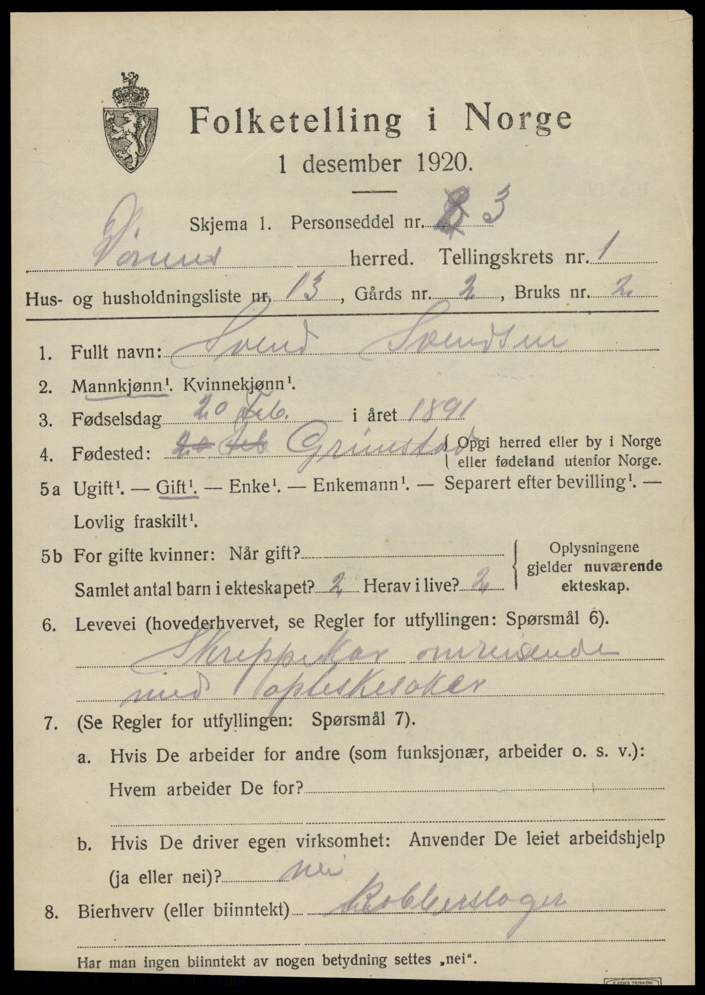 SAT, Folketelling 1920 for 1827 Dønnes herred, 1920, s. 706