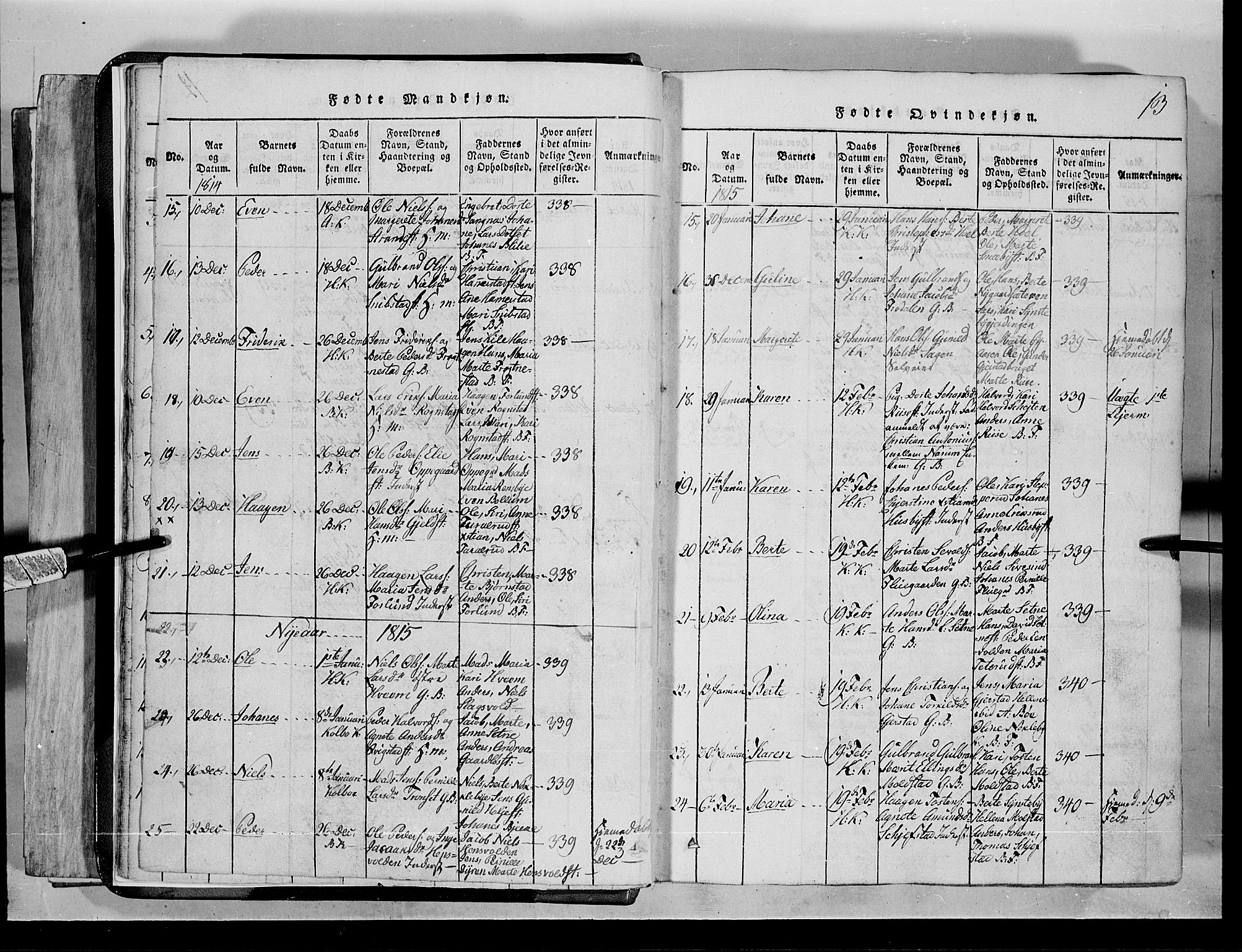 Toten prestekontor, SAH/PREST-102/H/Ha/Hab/L0001: Klokkerbok nr. 1, 1814-1820, s. 13
