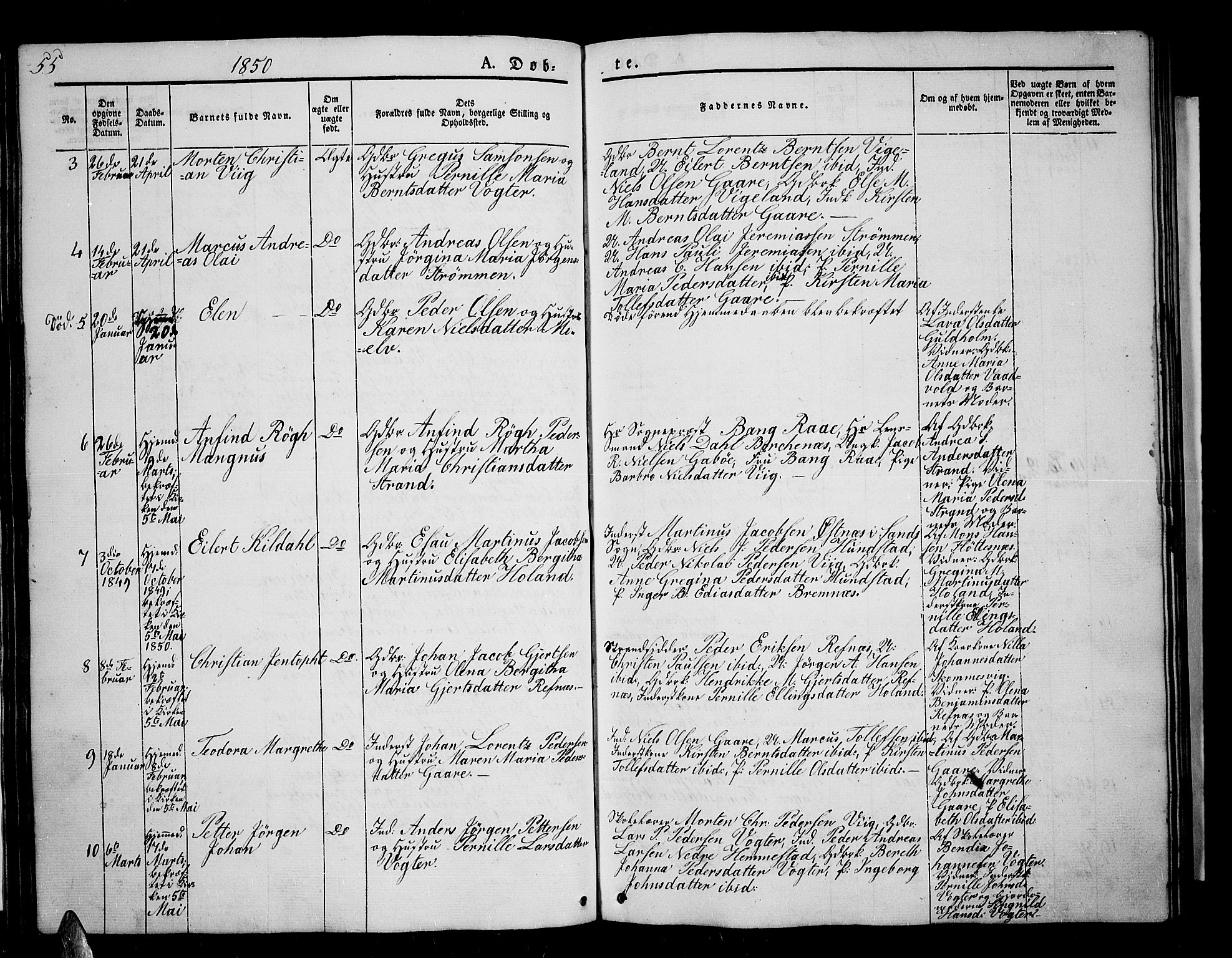 Kvæfjord sokneprestkontor, AV/SATØ-S-1323/G/Ga/Gab/L0002klokker: Klokkerbok nr. 2, 1841-1855, s. 55