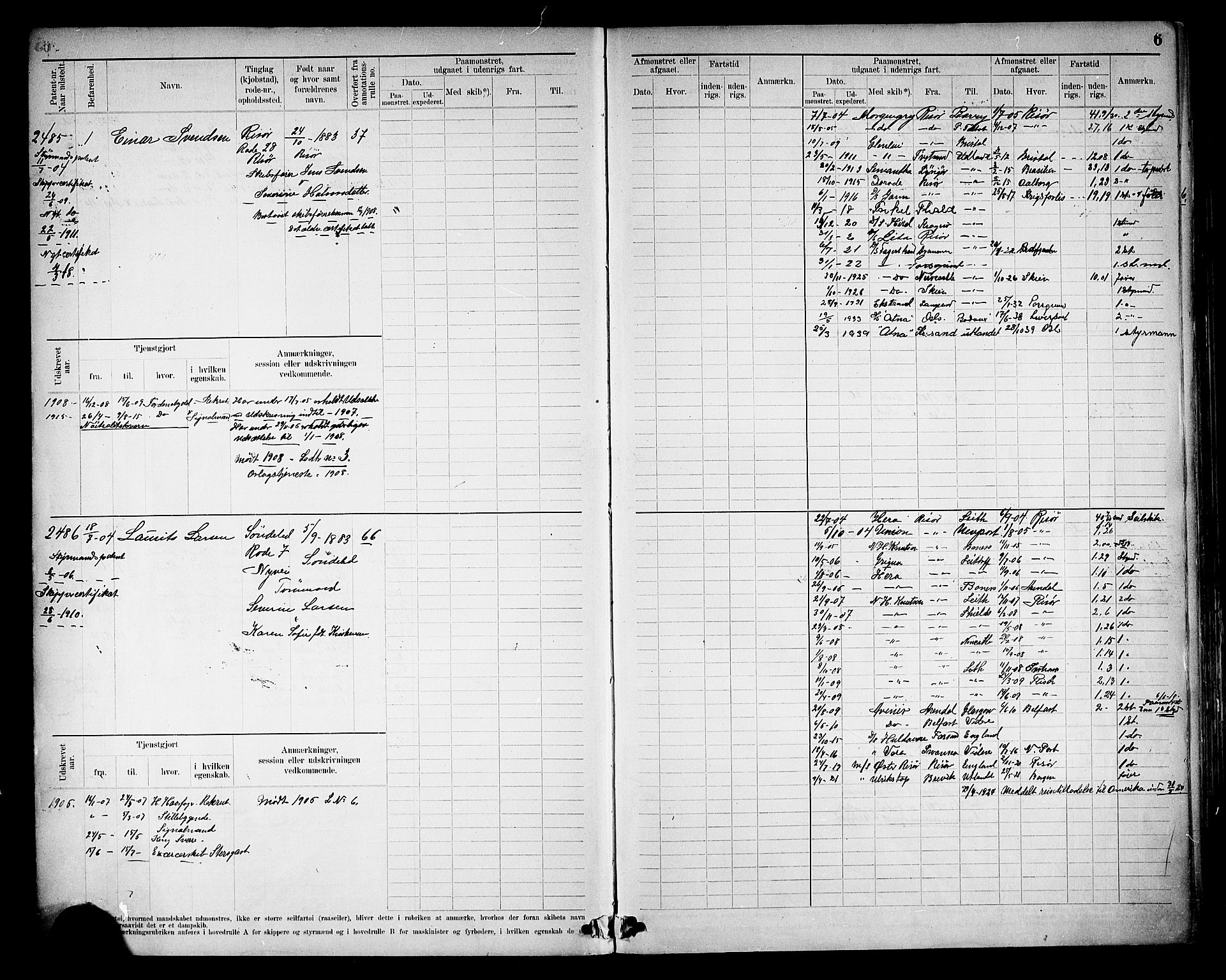 Risør mønstringskrets, AV/SAK-2031-0010/F/Fb/L0013: Hovedrulle nr 2475-3063, T-12, 1904-1928, s. 9