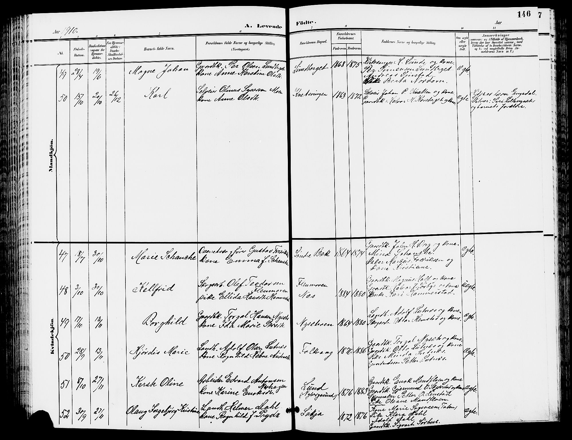 Trysil prestekontor, AV/SAH-PREST-046/H/Ha/Hab/L0006: Klokkerbok nr. 6, 1896-1912, s. 146