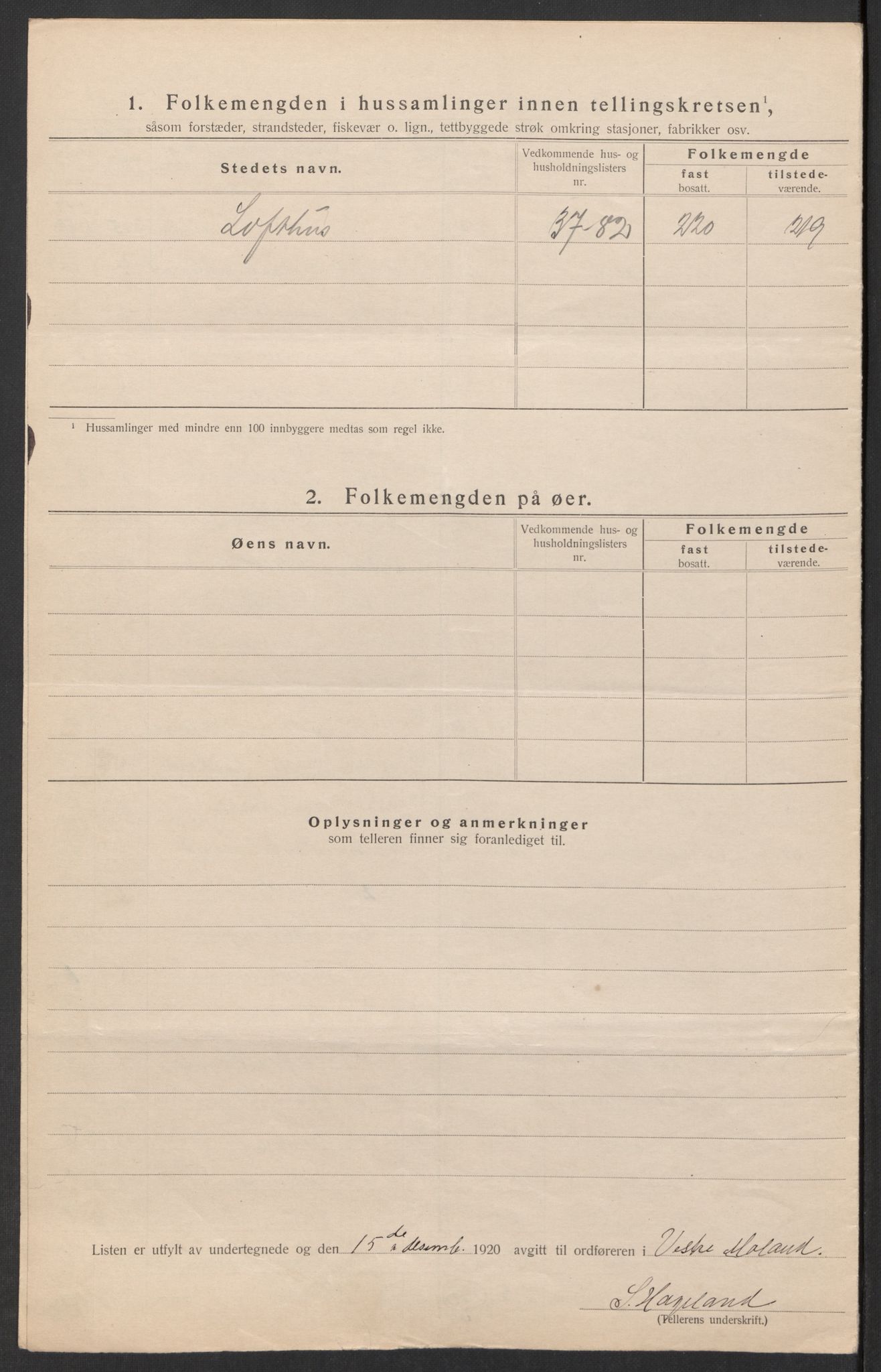 SAK, Folketelling 1920 for 0926 Vestre Moland herred, 1920, s. 14