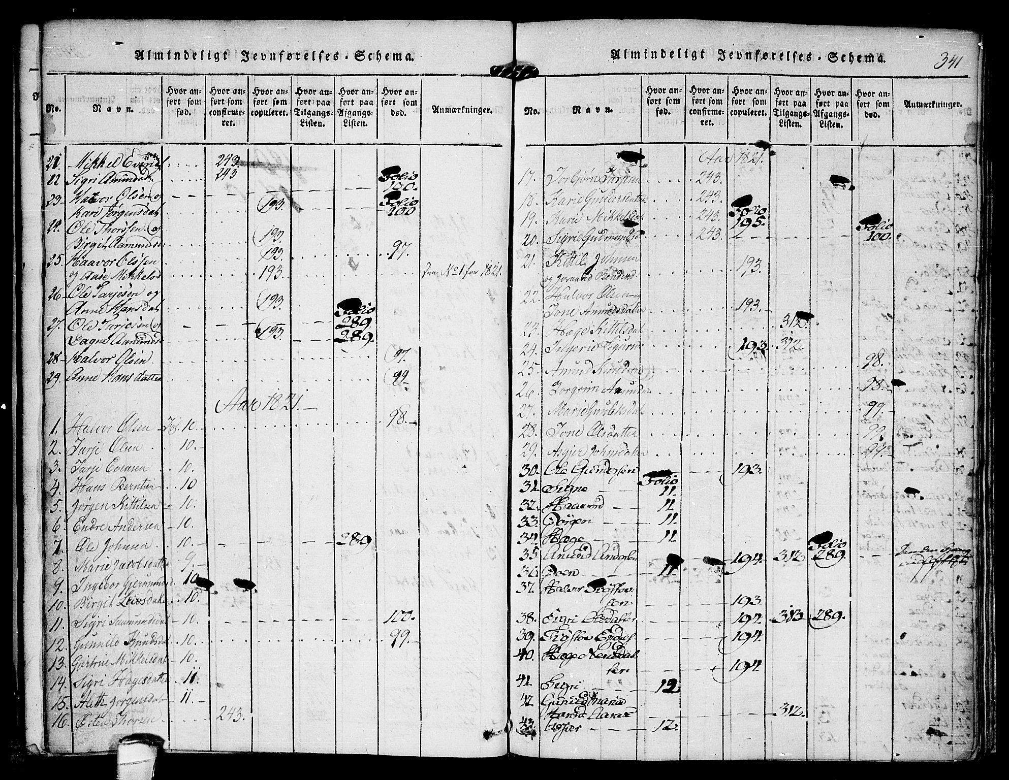 Kviteseid kirkebøker, AV/SAKO-A-276/F/Fc/L0001: Ministerialbok nr. III 1, 1815-1836, s. 341