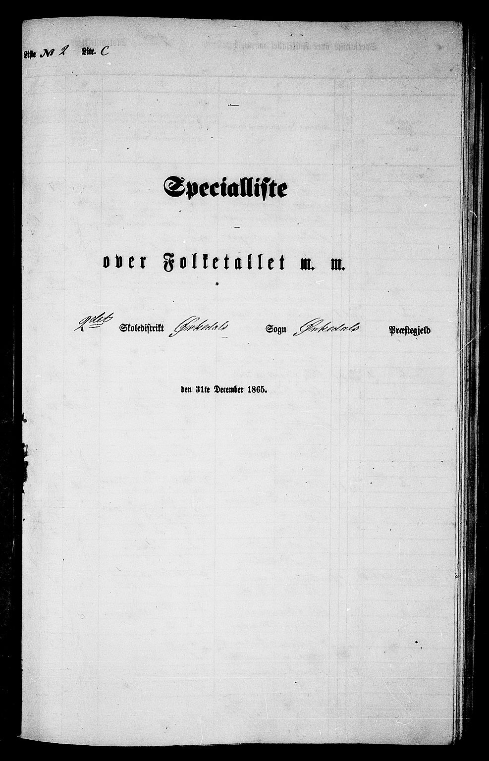 RA, Folketelling 1865 for 1638P Orkdal prestegjeld, 1865, s. 83