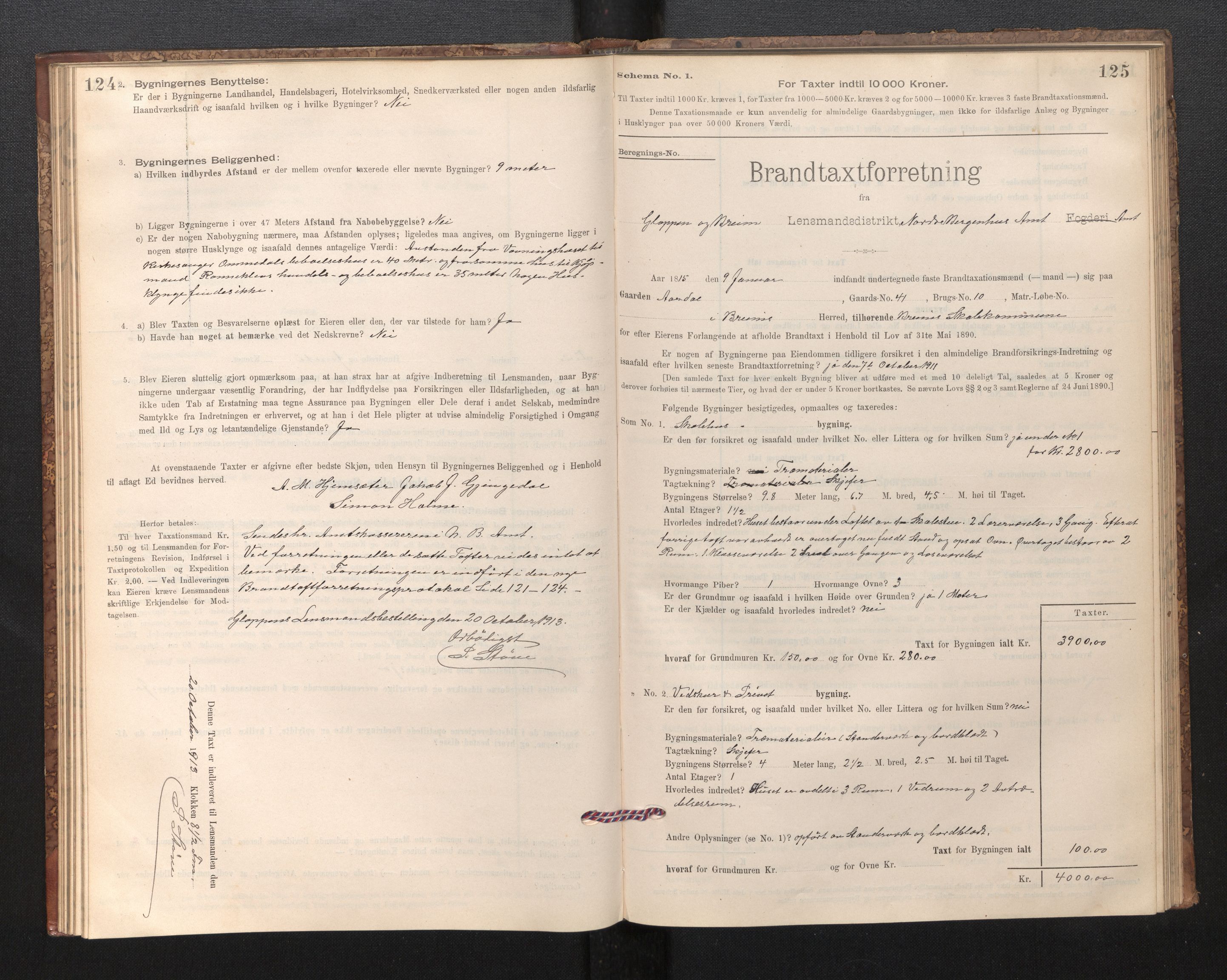 Lensmannen i Gloppen og Breim, SAB/A-27801/0012/L0003: Branntakstprotokoll, skjematakst, 1894-1931, s. 124-125