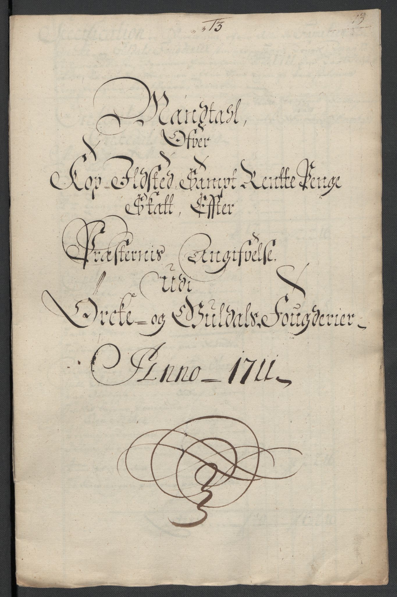 Rentekammeret inntil 1814, Reviderte regnskaper, Fogderegnskap, AV/RA-EA-4092/R60/L3961: Fogderegnskap Orkdal og Gauldal, 1711, s. 160