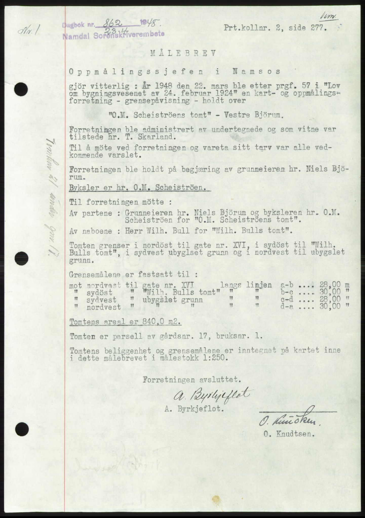 Namdal sorenskriveri, SAT/A-4133/1/2/2C: Pantebok nr. -, 1947-1948, Dagboknr: 862/1948