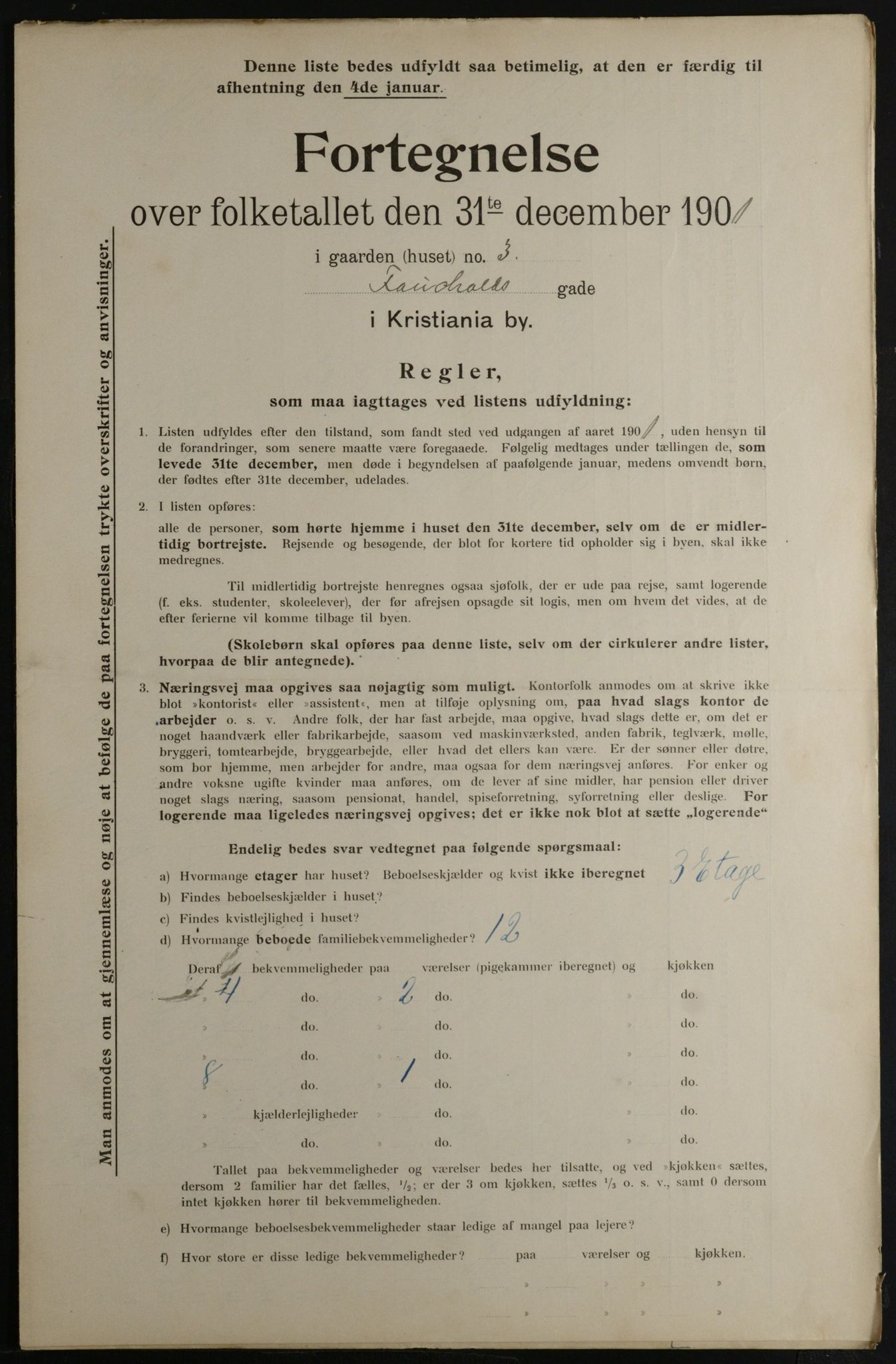 OBA, Kommunal folketelling 31.12.1901 for Kristiania kjøpstad, 1901, s. 3835