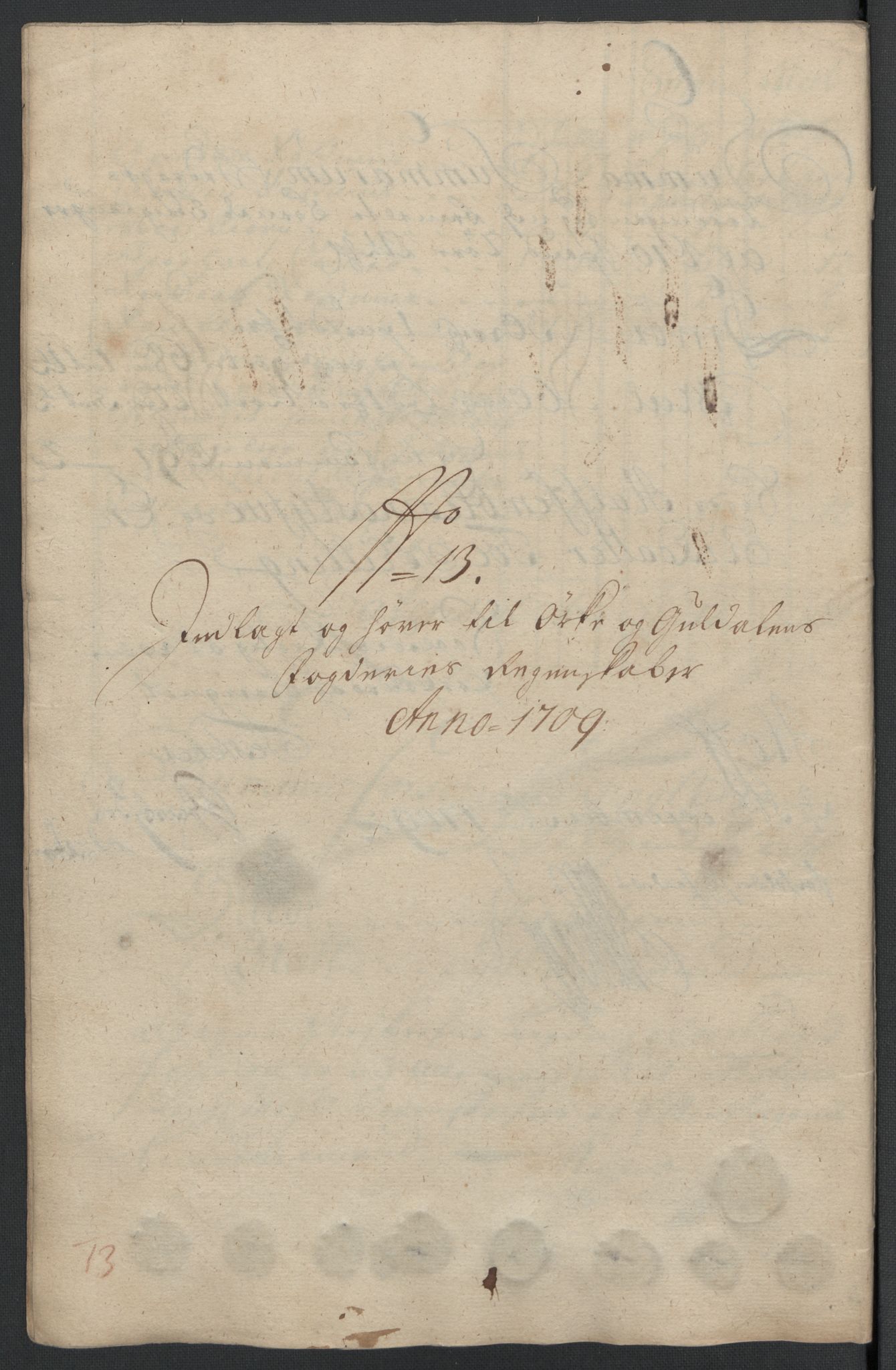 Rentekammeret inntil 1814, Reviderte regnskaper, Fogderegnskap, RA/EA-4092/R60/L3959: Fogderegnskap Orkdal og Gauldal, 1709, s. 202