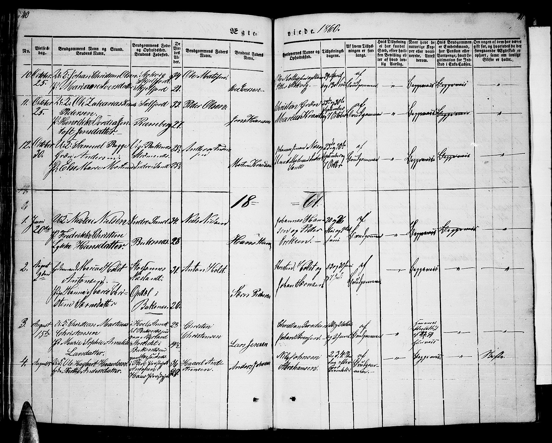 Ministerialprotokoller, klokkerbøker og fødselsregistre - Nordland, SAT/A-1459/885/L1212: Klokkerbok nr. 885C01, 1847-1873, s. 40-41