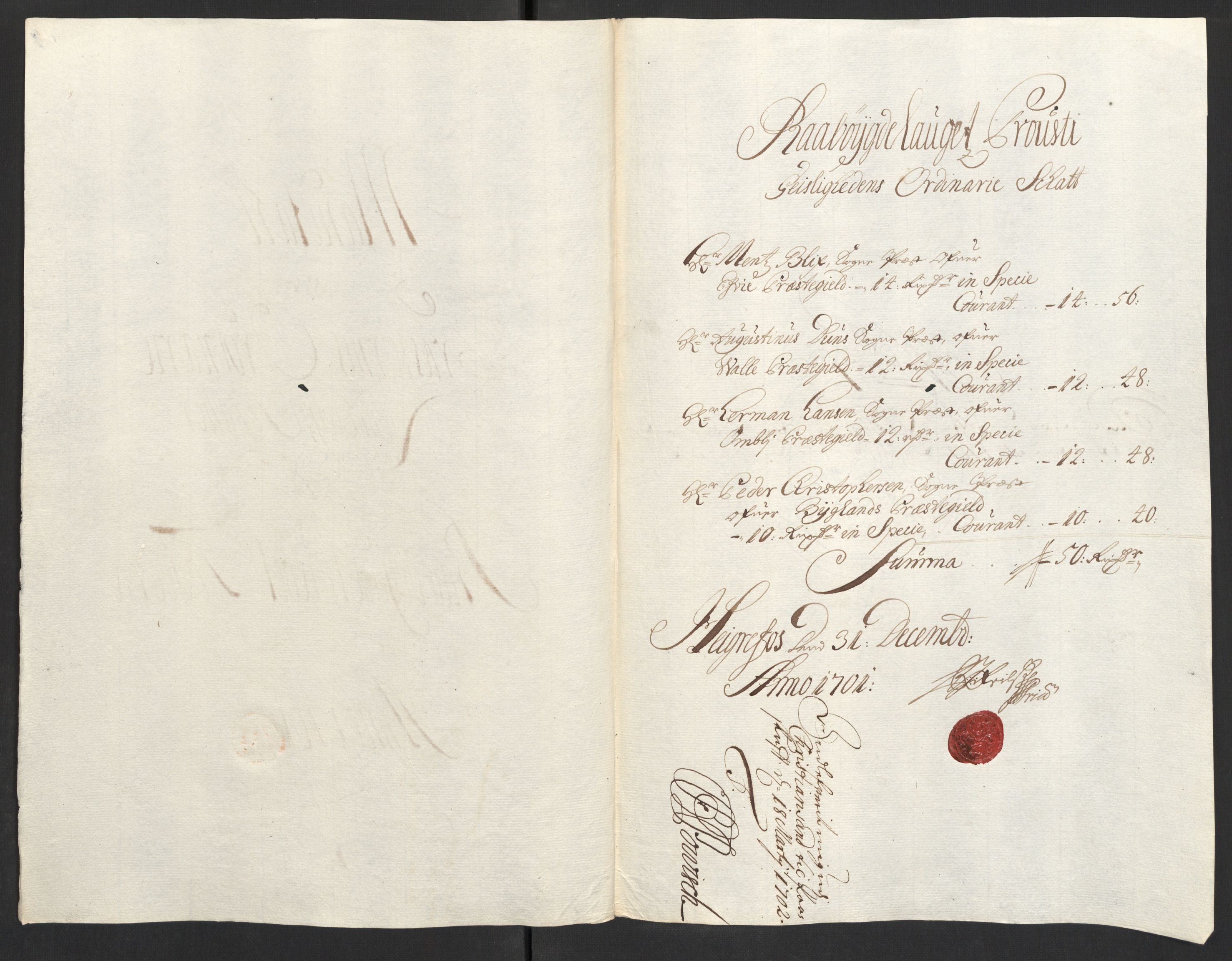 Rentekammeret inntil 1814, Reviderte regnskaper, Fogderegnskap, AV/RA-EA-4092/R40/L2446: Fogderegnskap Råbyggelag, 1700-1702, s. 200