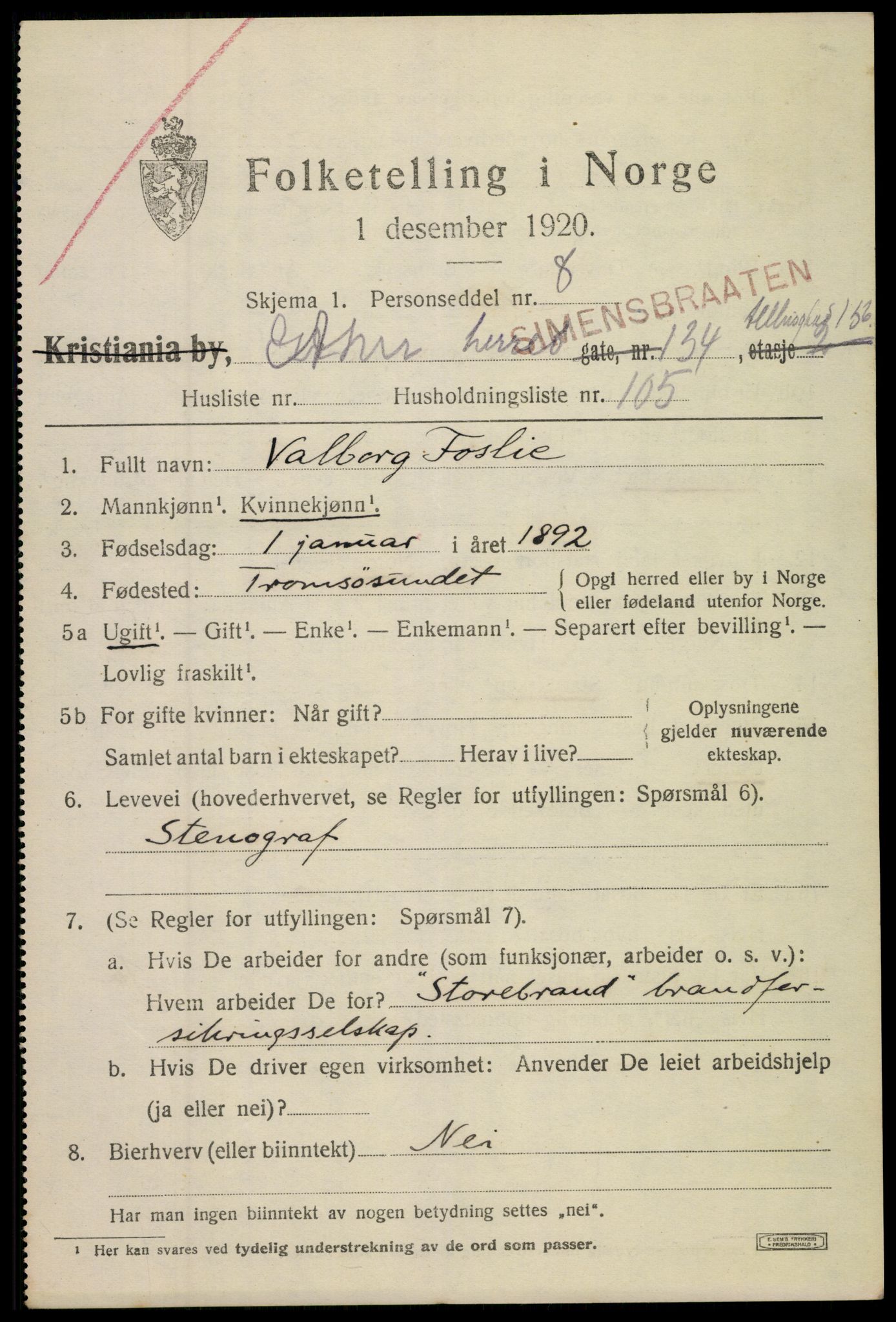 SAO, Folketelling 1920 for 0218 Aker herred, 1920, s. 91172