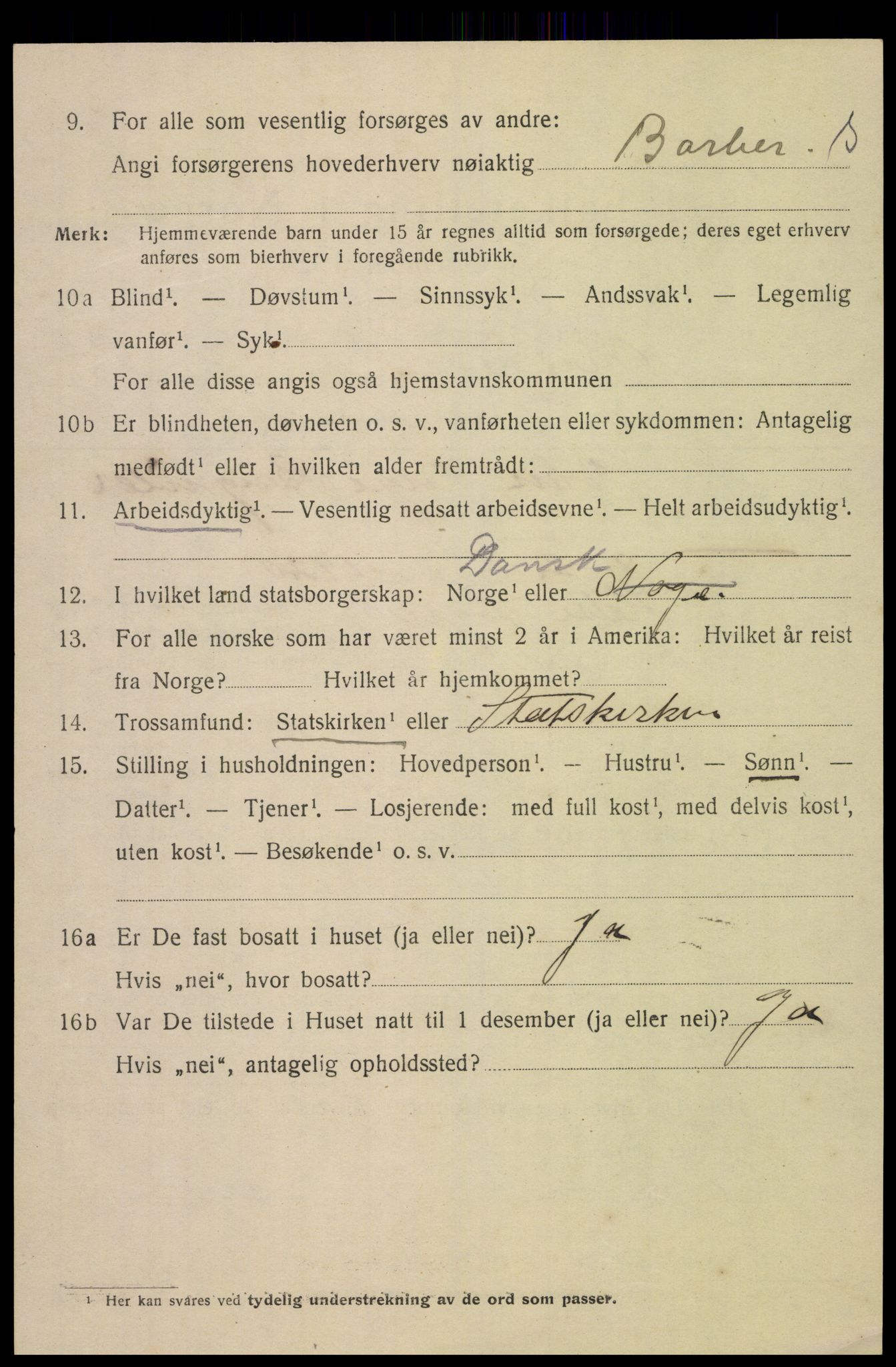 SAK, Folketelling 1920 for 1002 Mandal ladested, 1920, s. 8274