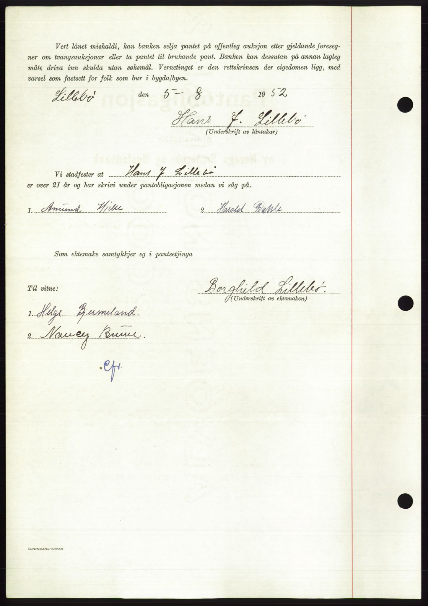 Søre Sunnmøre sorenskriveri, AV/SAT-A-4122/1/2/2C/L0121: Pantebok nr. 9B, 1951-1952, Dagboknr: 1557/1952