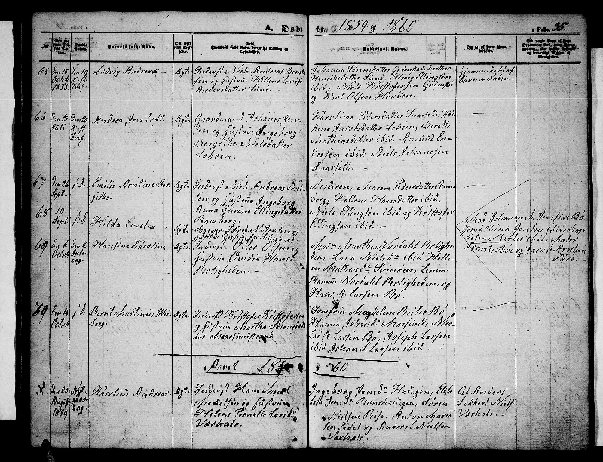 Ministerialprotokoller, klokkerbøker og fødselsregistre - Nordland, AV/SAT-A-1459/891/L1313: Klokkerbok nr. 891C02, 1856-1870, s. 35