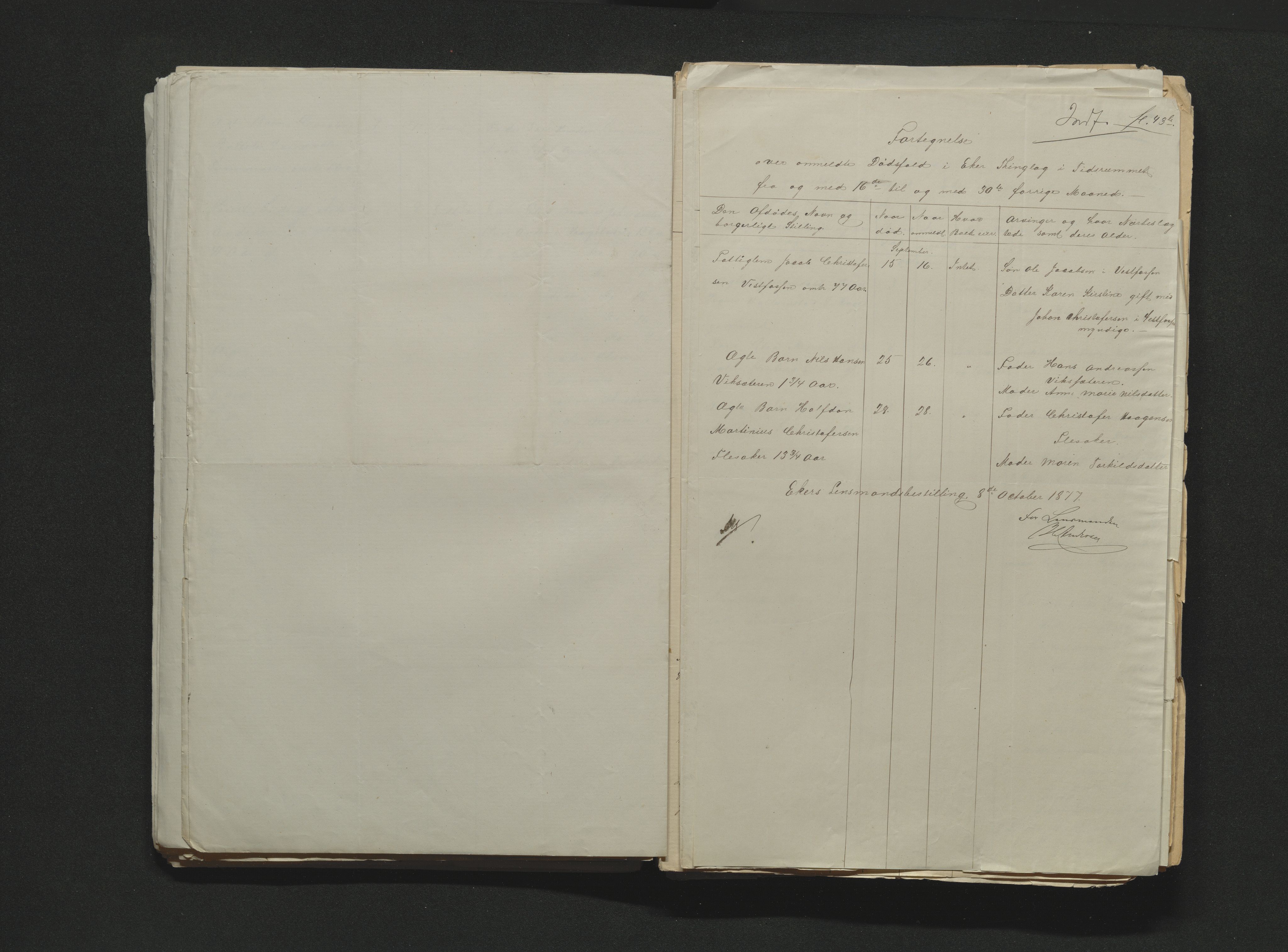Eiker, Modum og Sigdal sorenskriveri, AV/SAKO-A-123/H/Ha/Hab/L0014: Dødsfallsmeldinger, 1874-1877, s. 612