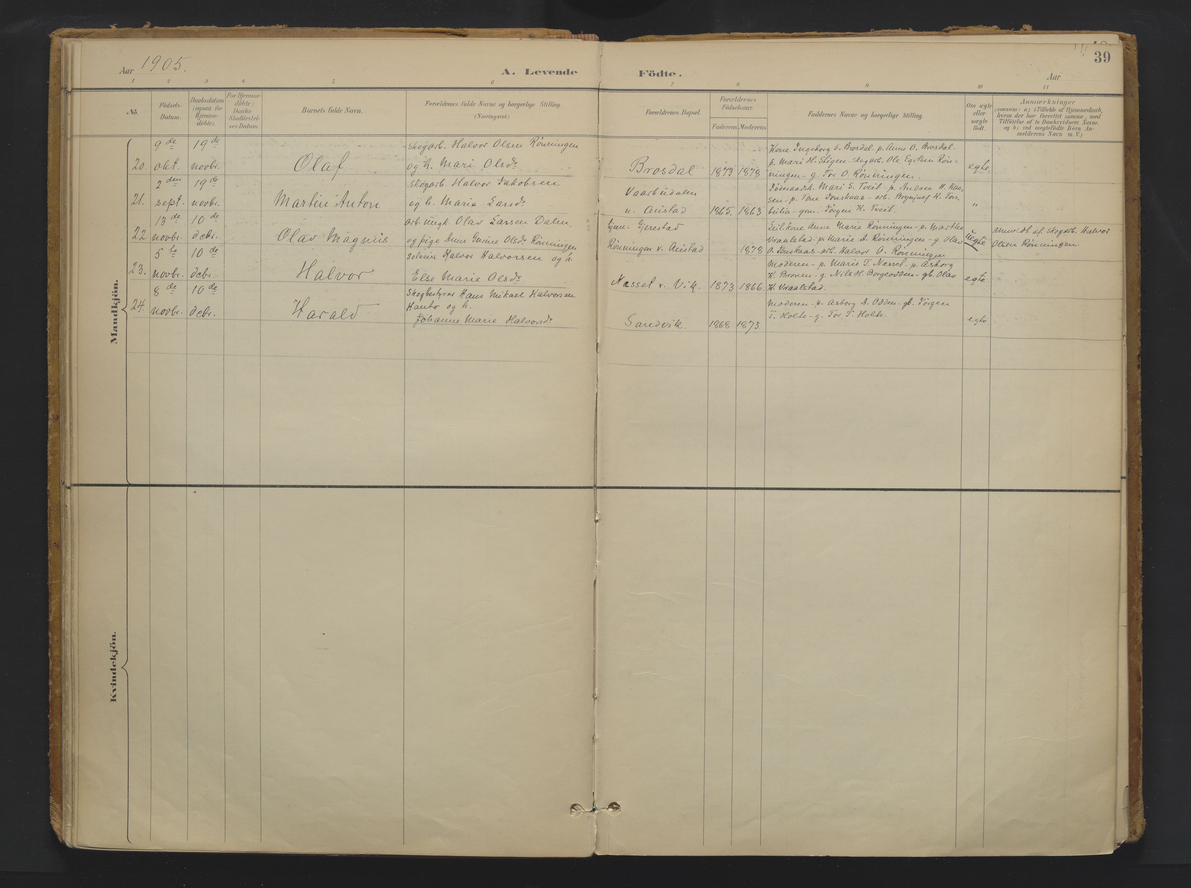 Drangedal kirkebøker, SAKO/A-258/F/Fa/L0013: Ministerialbok nr. 13, 1895-1919, s. 39