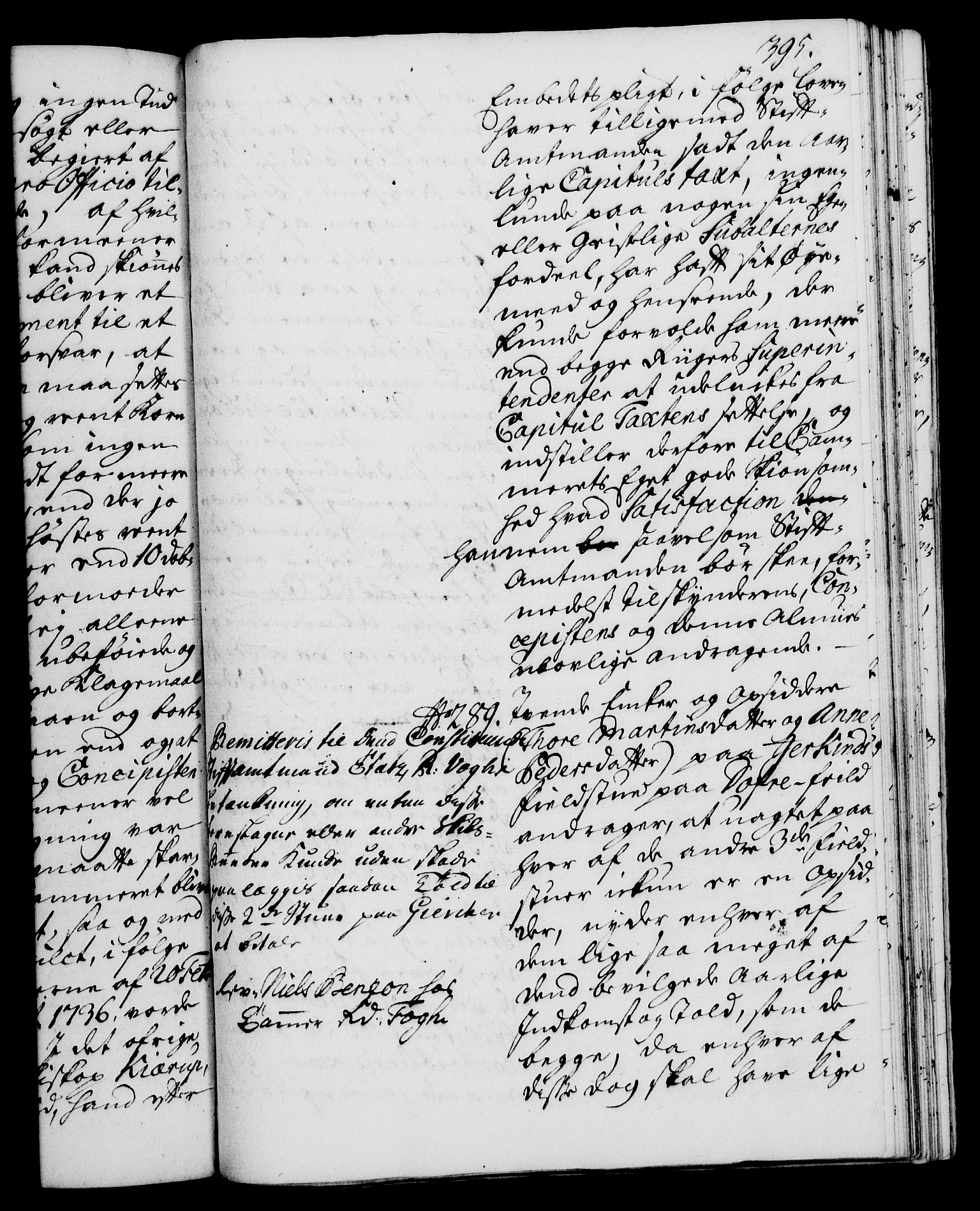 Rentekammeret, Kammerkanselliet, RA/EA-3111/G/Gh/Gha/L0019: Norsk ekstraktmemorialprotokoll (merket RK 53.64), 1736-1737, s. 395