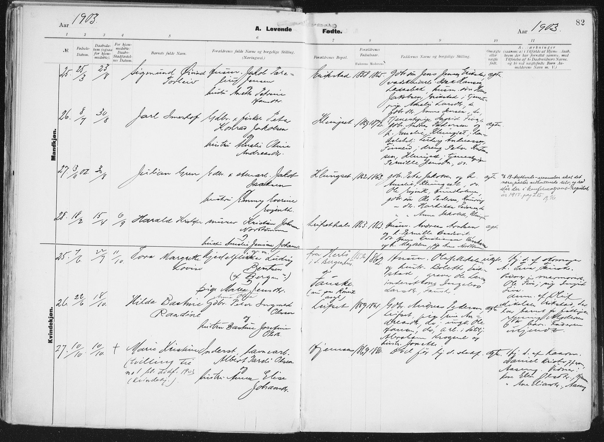 Ministerialprotokoller, klokkerbøker og fødselsregistre - Nordland, AV/SAT-A-1459/849/L0696: Ministerialbok nr. 849A08, 1898-1910, s. 82