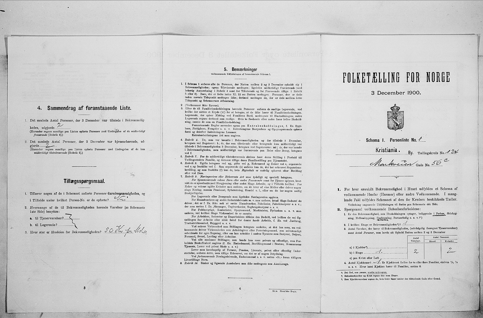 SAO, Folketelling 1900 for 0301 Kristiania kjøpstad, 1900, s. 58541