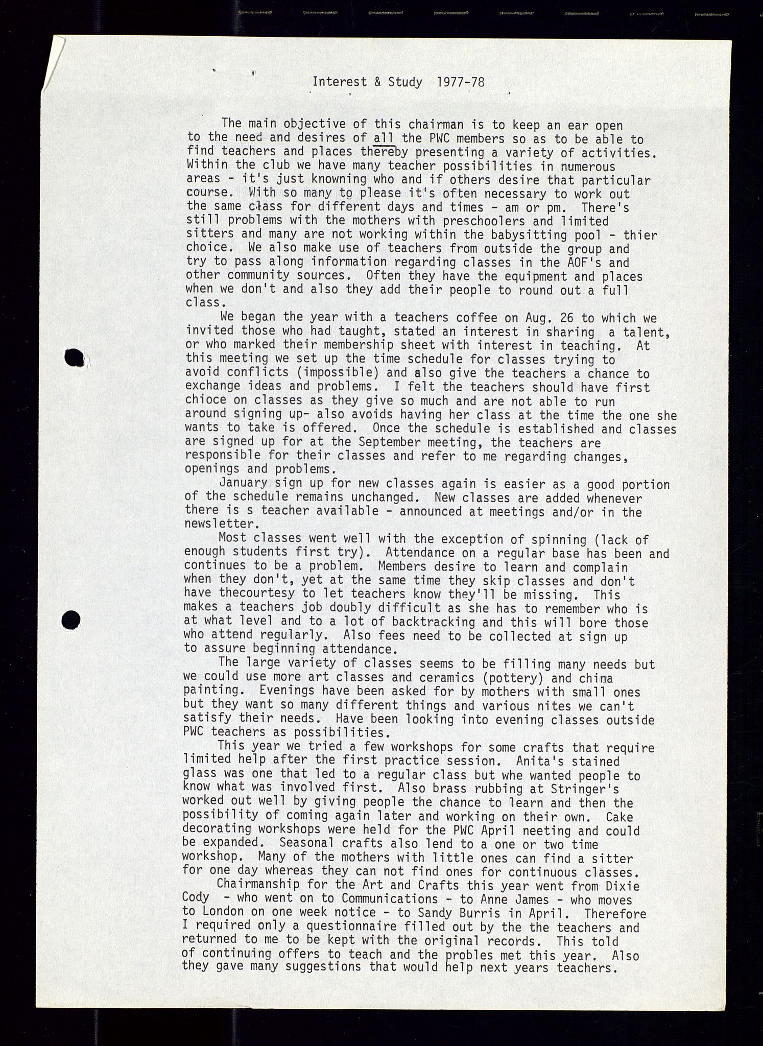 PA 1547 - Petroleum Wives Club, AV/SAST-A-101974/A/Aa/L0003: Board and General Meeting, 1994-1998