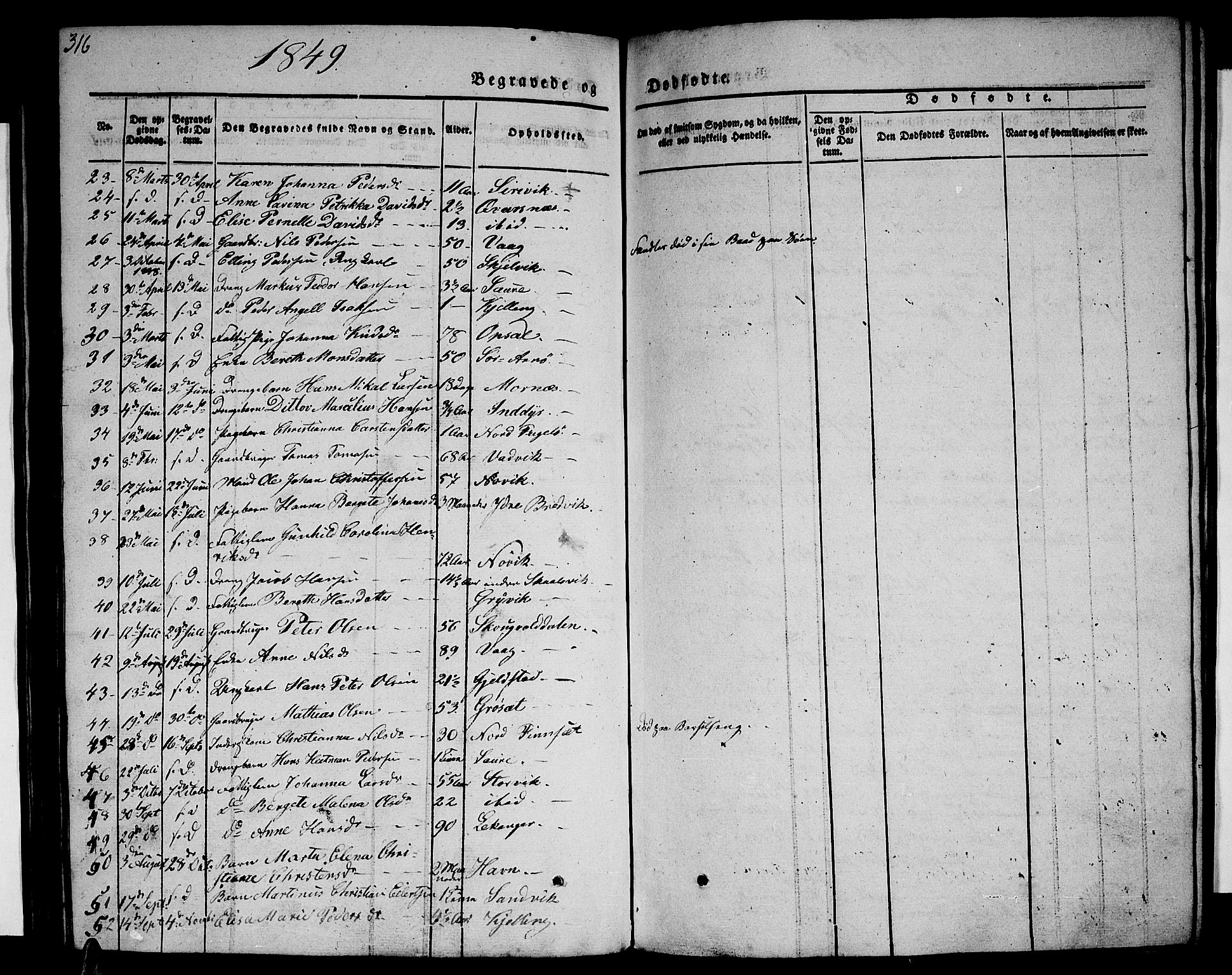 Ministerialprotokoller, klokkerbøker og fødselsregistre - Nordland, SAT/A-1459/805/L0106: Klokkerbok nr. 805C02, 1841-1861, s. 316