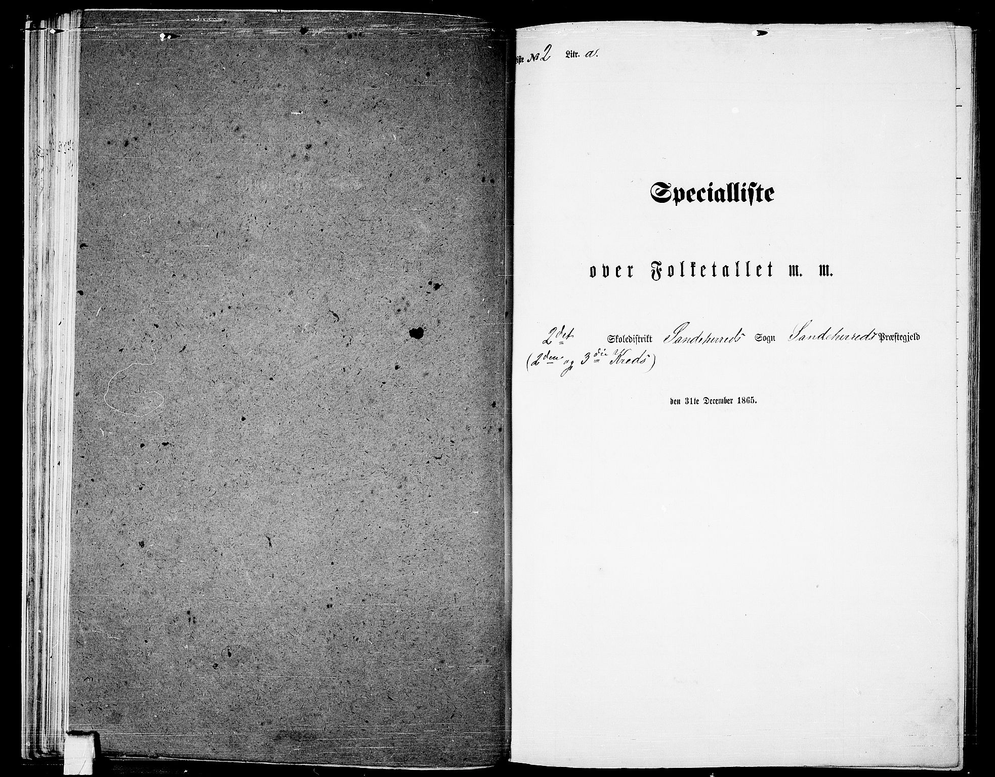 RA, Folketelling 1865 for 0724L Sandeherred prestegjeld, Sandeherred sokn, 1865, s. 51