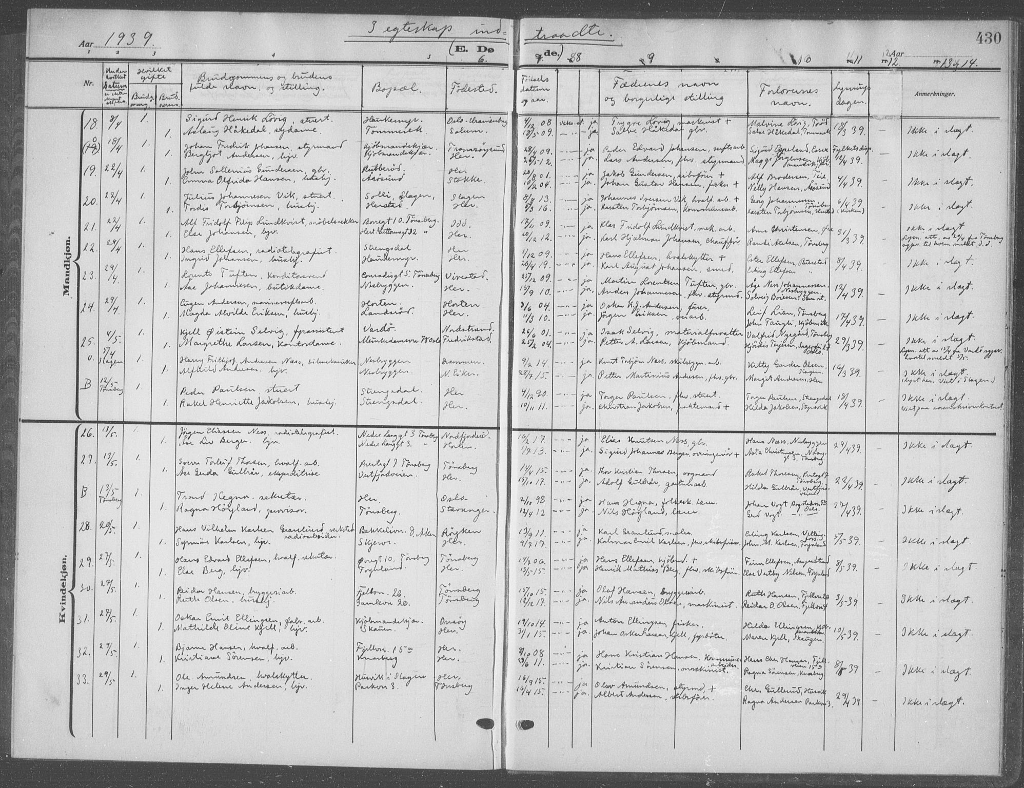 Nøtterøy kirkebøker, AV/SAKO-A-354/G/Ga/L0006: Klokkerbok nr. I 6, 1925-1939, s. 430