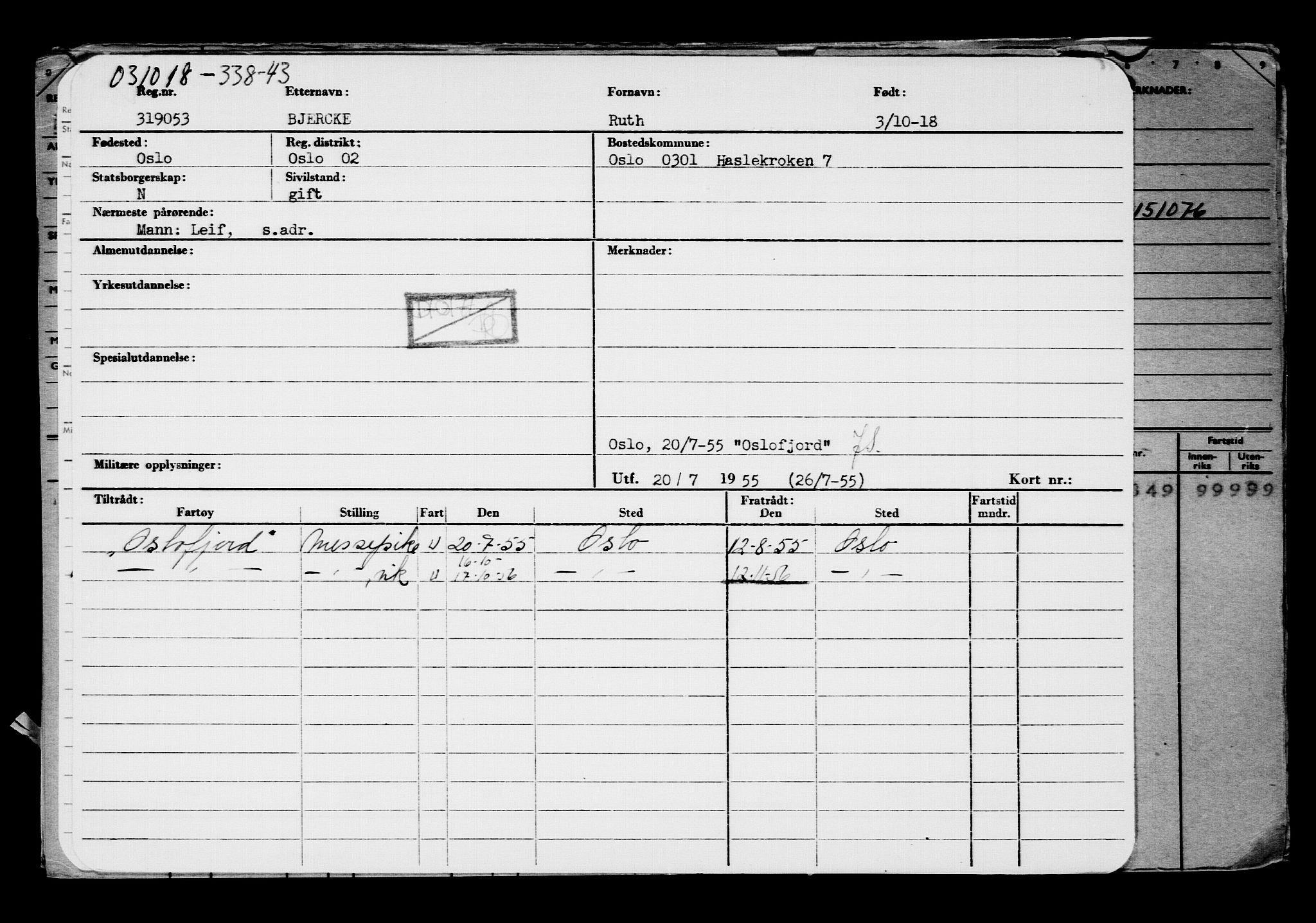 Direktoratet for sjømenn, AV/RA-S-3545/G/Gb/L0163: Hovedkort, 1918, s. 44