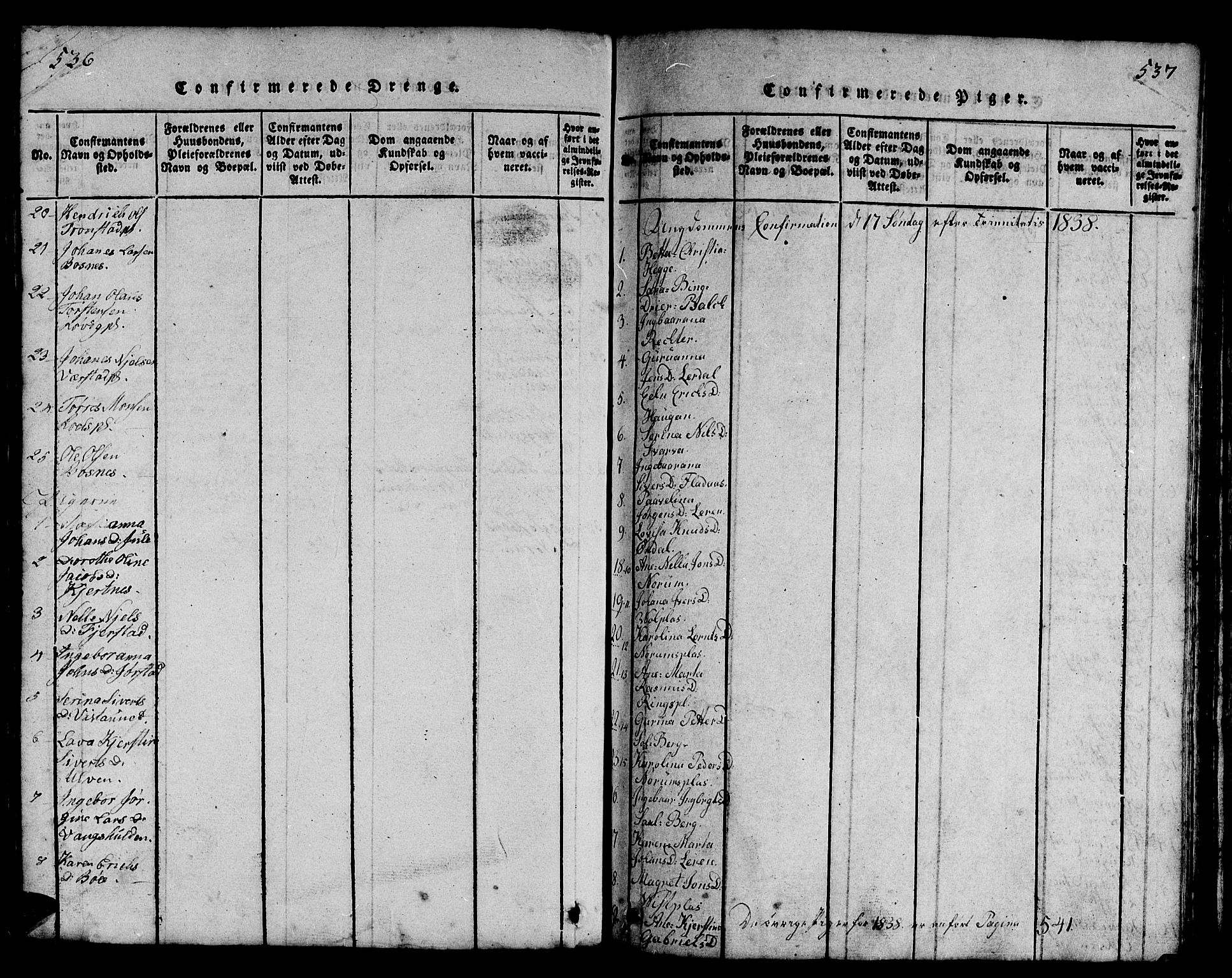 Ministerialprotokoller, klokkerbøker og fødselsregistre - Nord-Trøndelag, SAT/A-1458/730/L0298: Klokkerbok nr. 730C01, 1816-1849, s. 536-537