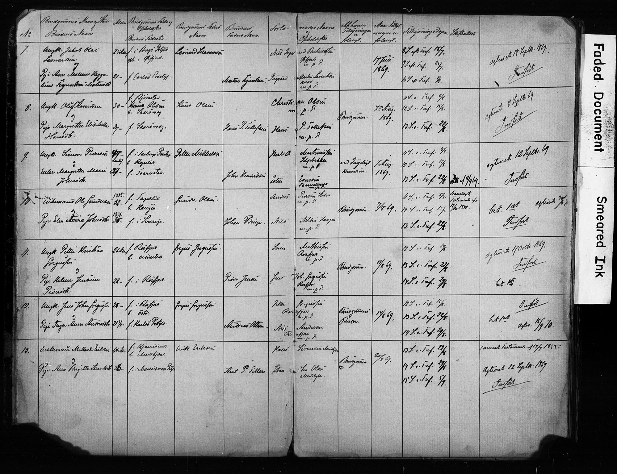 Lenvik sokneprestembete, AV/SATØ-S-1310/I/Ie/L0095: Lysningsprotokoll nr. 95, 1868-1890