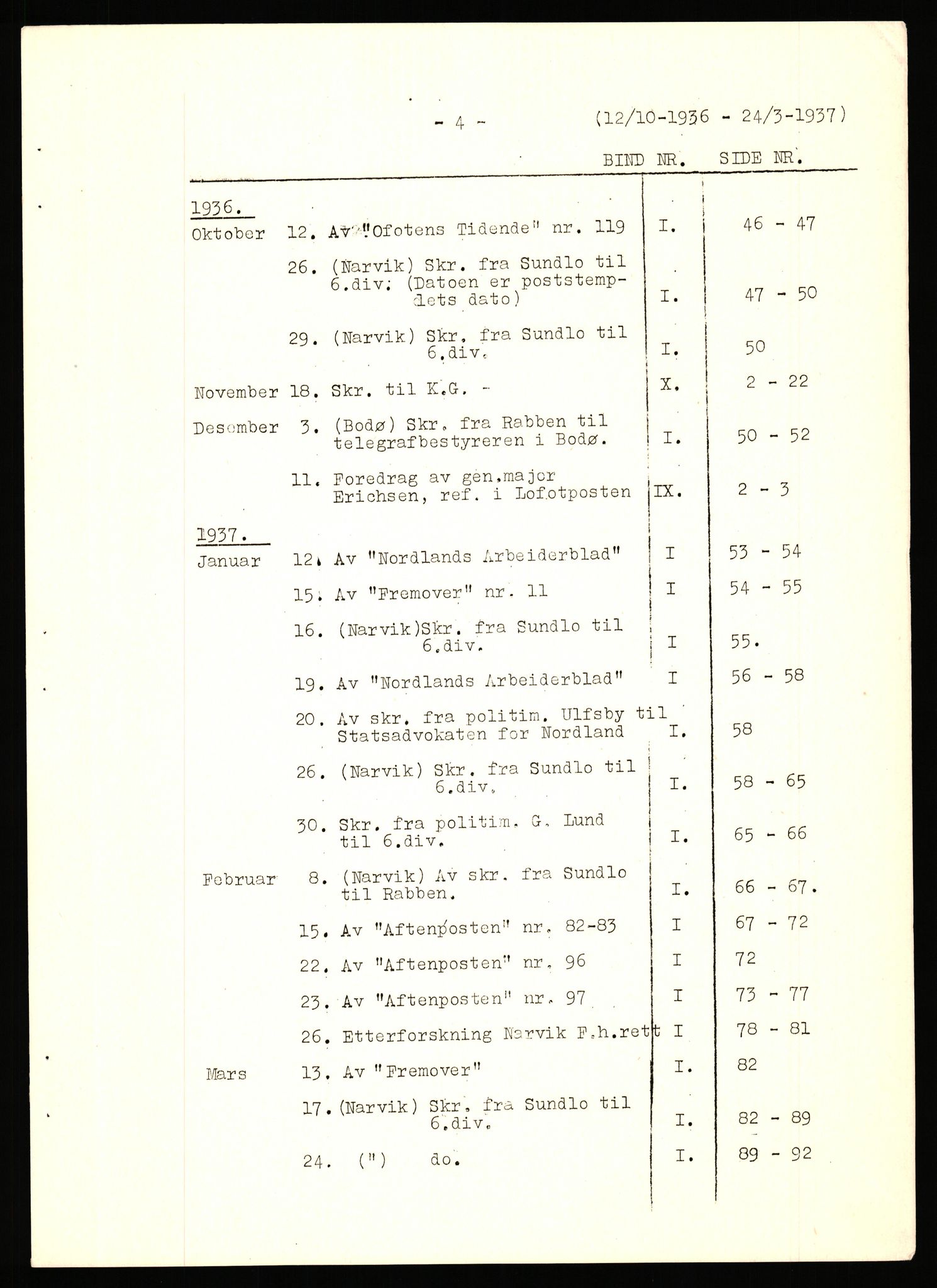 Forsvaret, Forsvarets krigshistoriske avdeling, AV/RA-RAFA-2017/Y/Yb/L0142: II-C-11-620  -  6. Divisjon, 1940-1947, s. 4