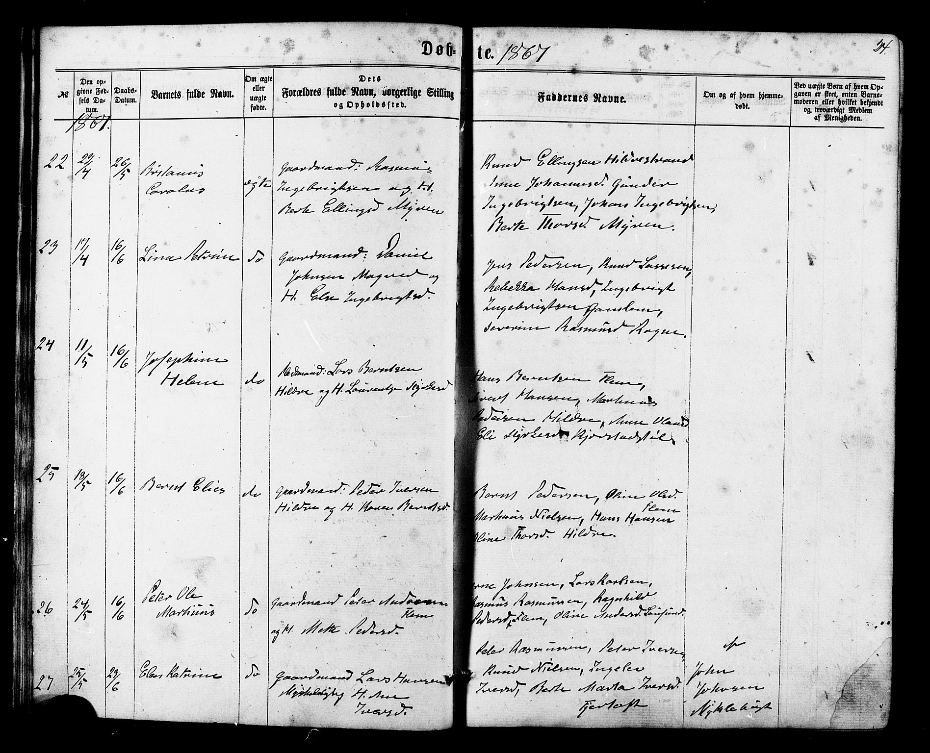 Ministerialprotokoller, klokkerbøker og fødselsregistre - Møre og Romsdal, SAT/A-1454/536/L0498: Ministerialbok nr. 536A07, 1862-1875, s. 24