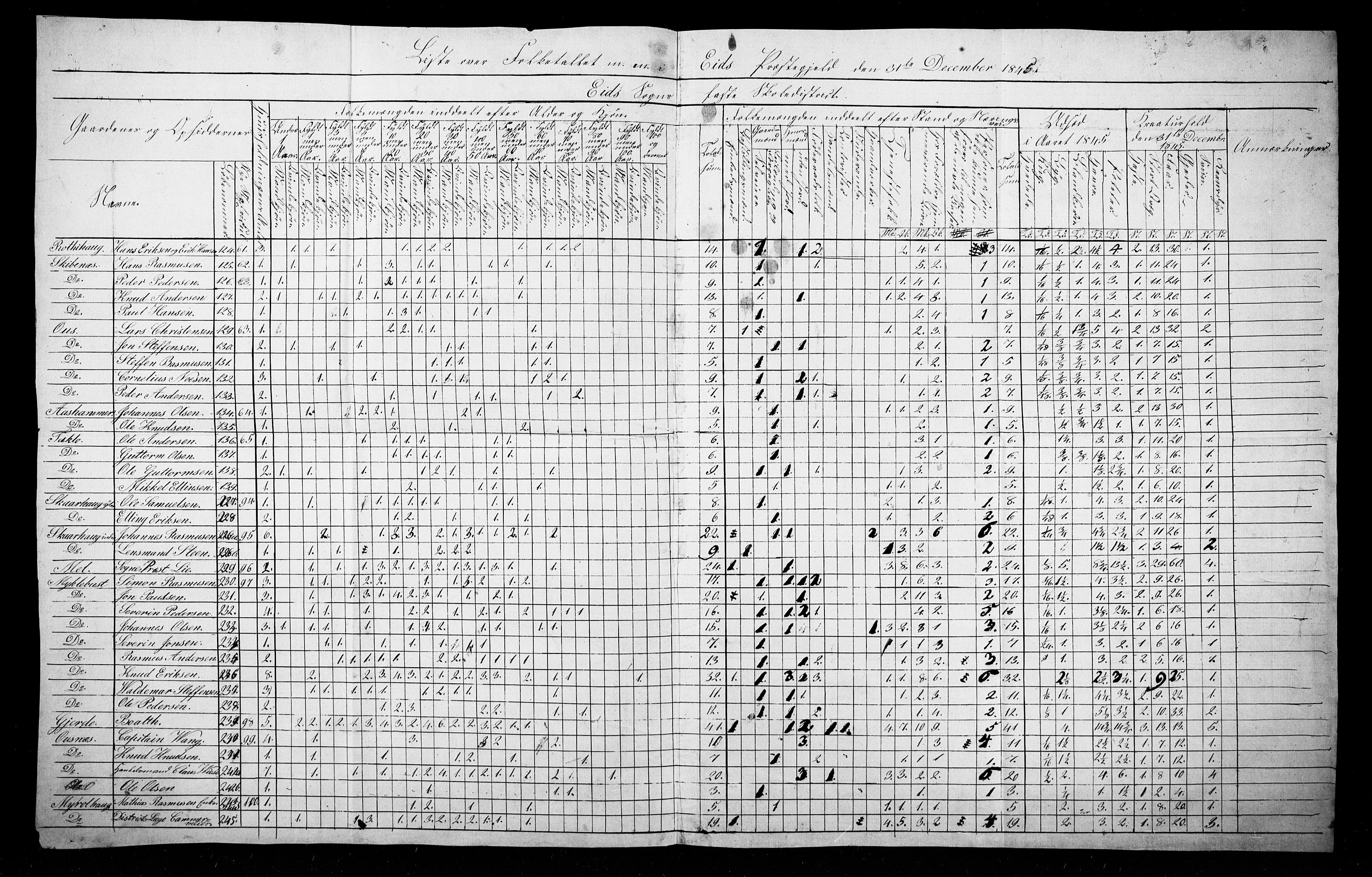 SAB, Folketelling 1845 for 1443P Eid prestegjeld, 1845