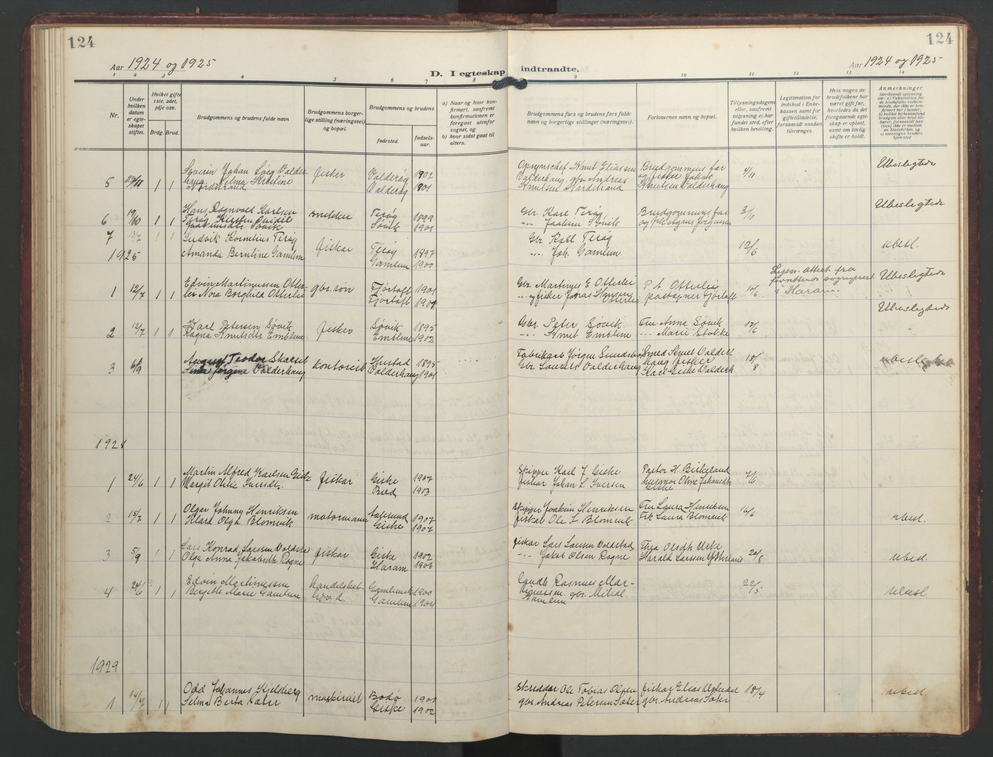 Ministerialprotokoller, klokkerbøker og fødselsregistre - Møre og Romsdal, AV/SAT-A-1454/526/L0384: Klokkerbok nr. 526C01, 1917-1952, s. 124