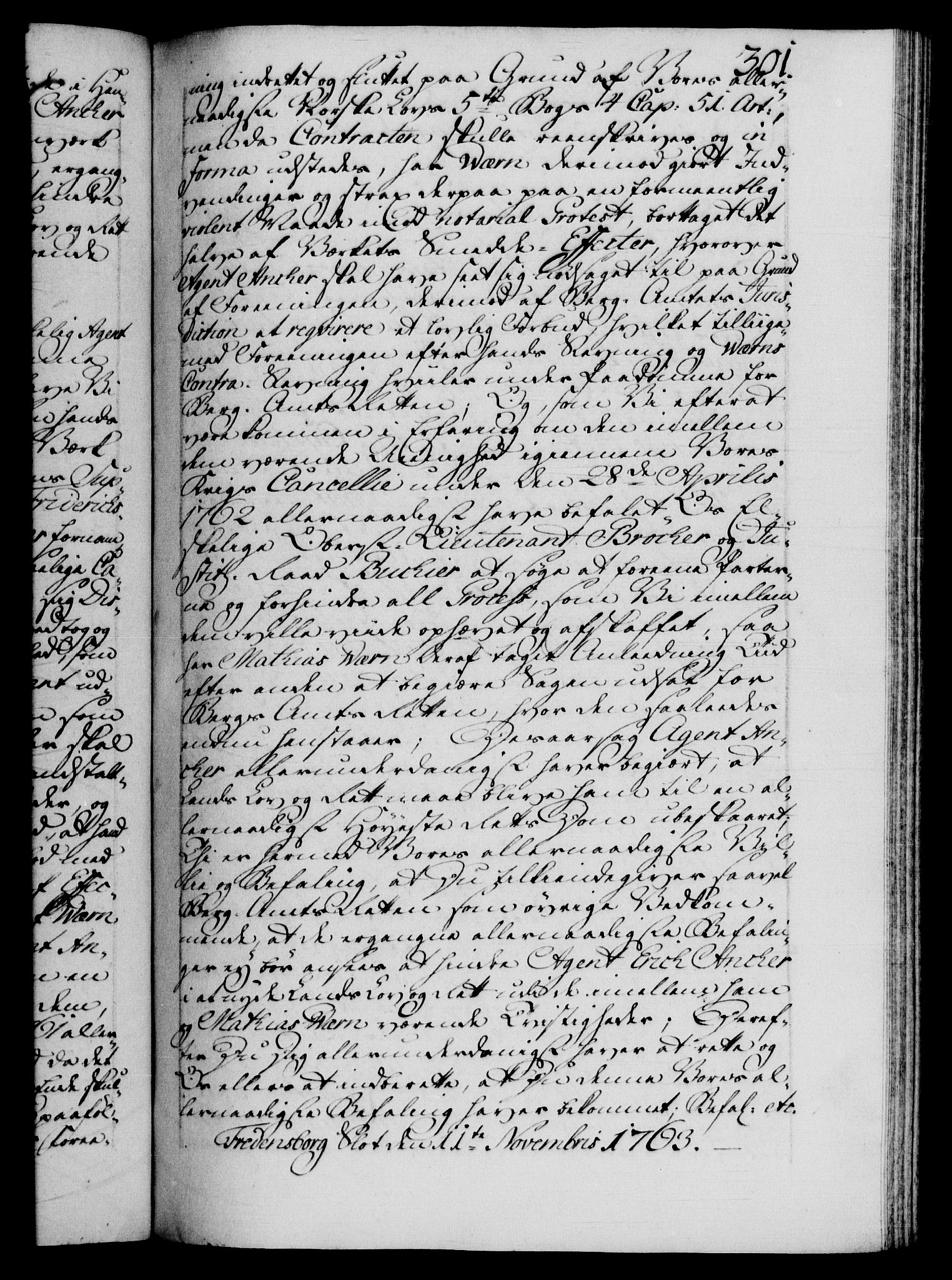 Danske Kanselli 1572-1799, RA/EA-3023/F/Fc/Fca/Fcab/L0037: Norske tegnelser, 1762-1766, s. 301a