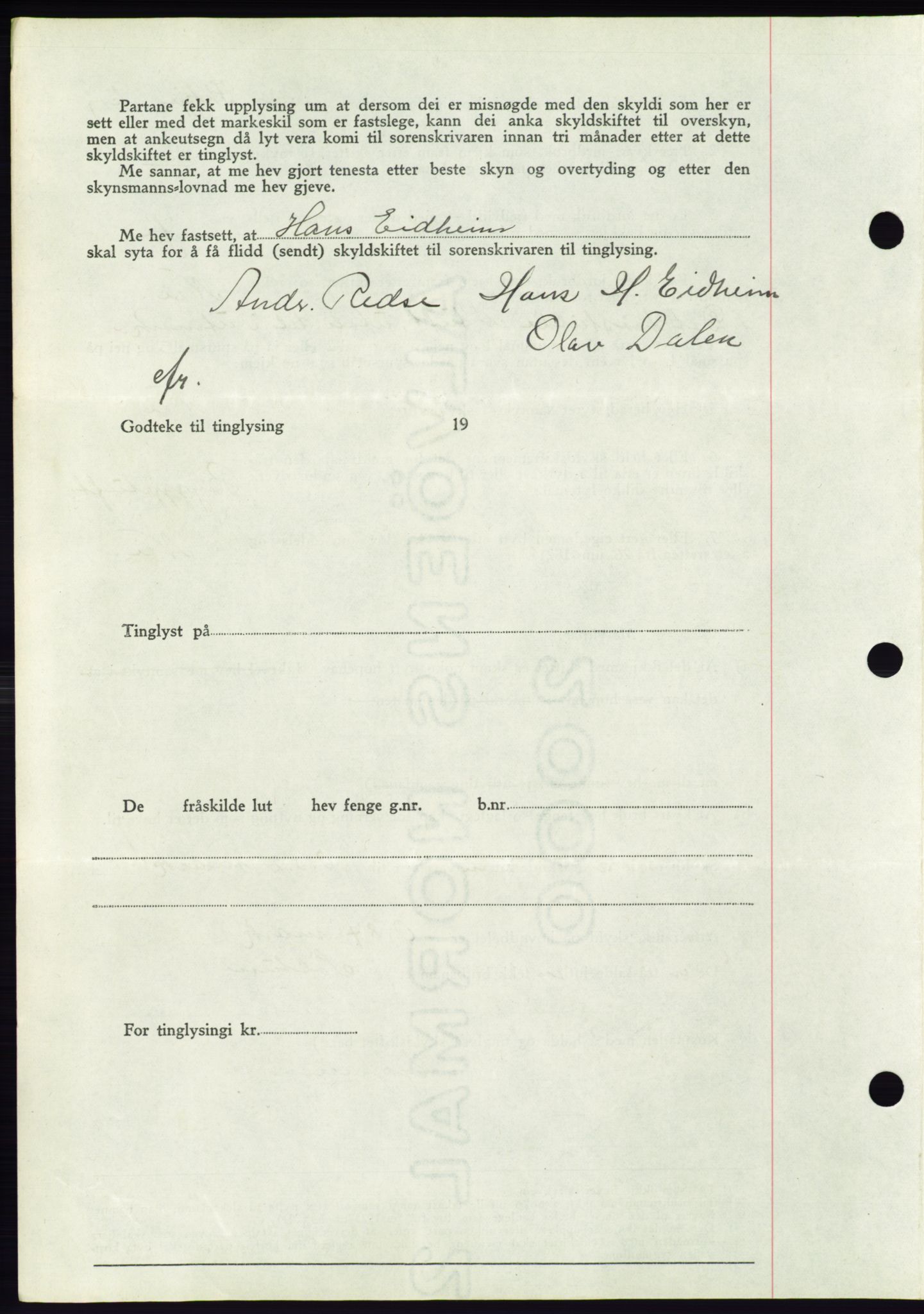 Søre Sunnmøre sorenskriveri, AV/SAT-A-4122/1/2/2C/L0066: Pantebok nr. 60, 1938-1938, Dagboknr: 1271/1938