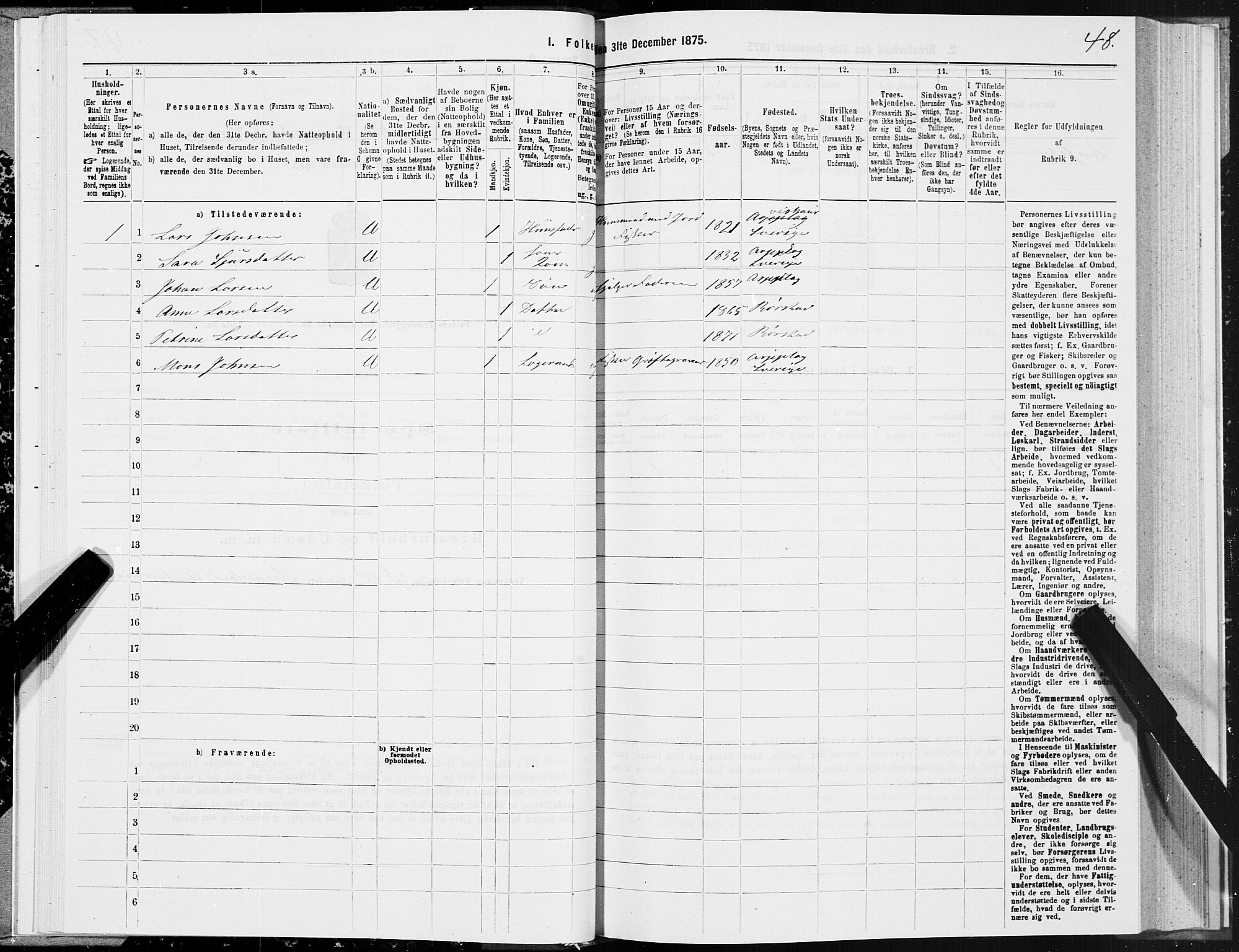 SAT, Folketelling 1875 for 1845P Folda prestegjeld, 1875, s. 2048