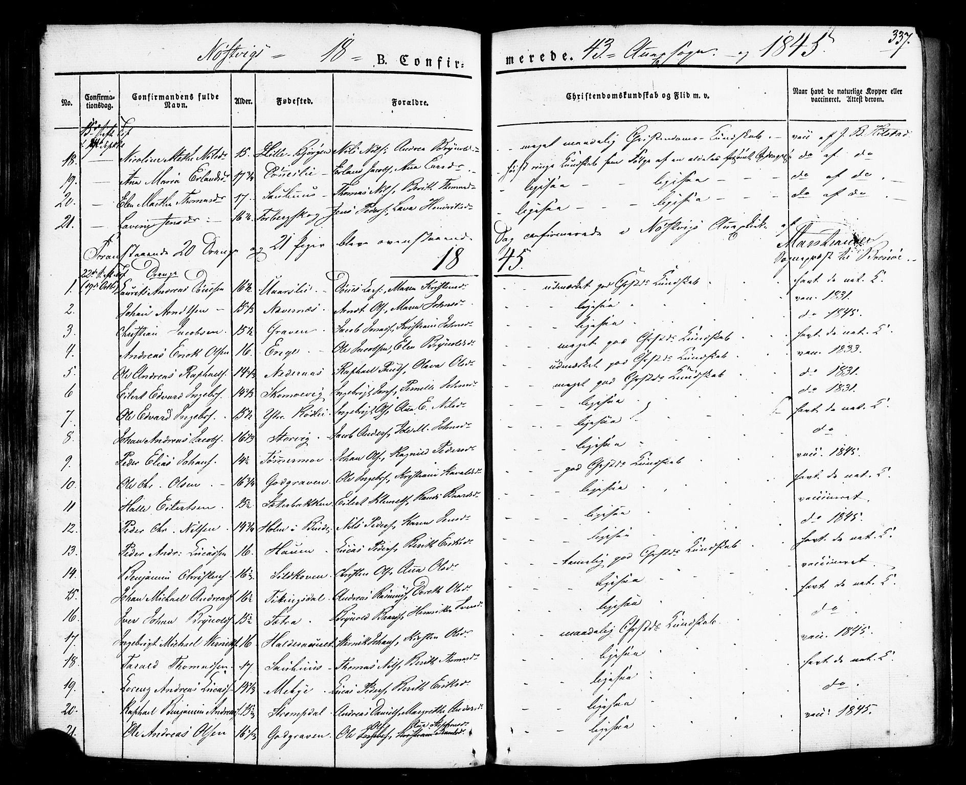 Ministerialprotokoller, klokkerbøker og fødselsregistre - Nordland, AV/SAT-A-1459/814/L0224: Ministerialbok nr. 814A05, 1834-1874, s. 337