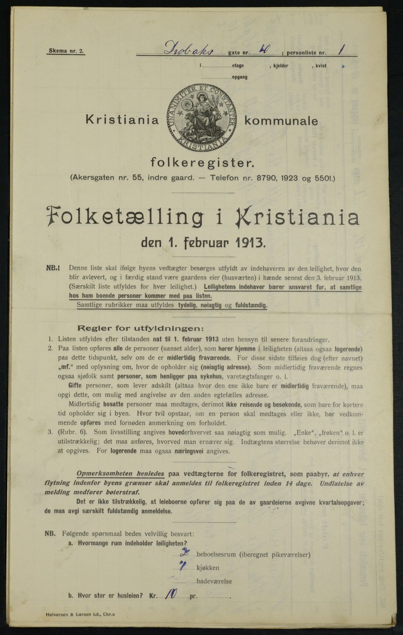 OBA, Kommunal folketelling 1.2.1913 for Kristiania, 1913, s. 17487