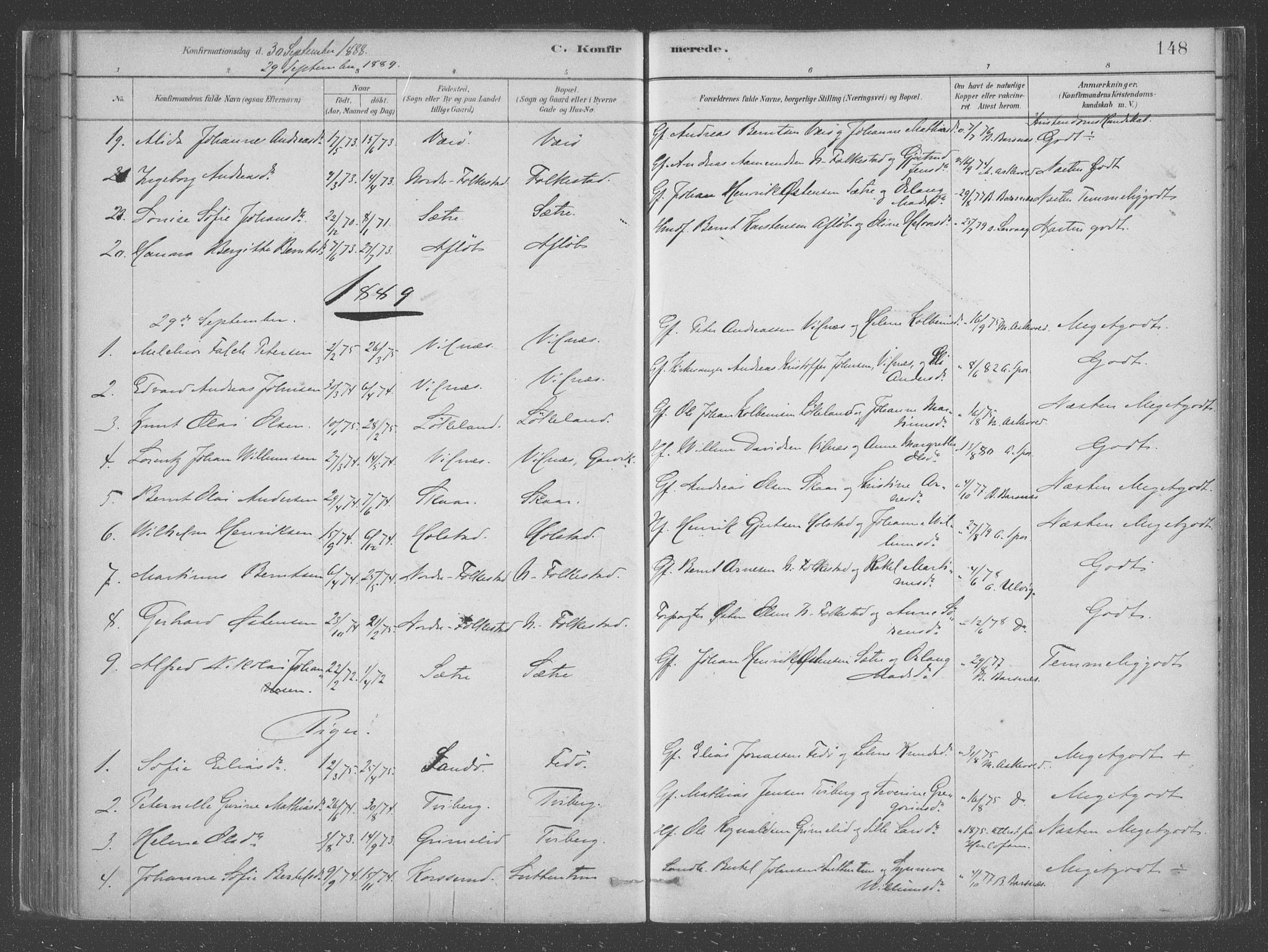 Askvoll sokneprestembete, AV/SAB-A-79501/H/Haa/Haac/L0001: Ministerialbok nr. C  1, 1879-1922, s. 148