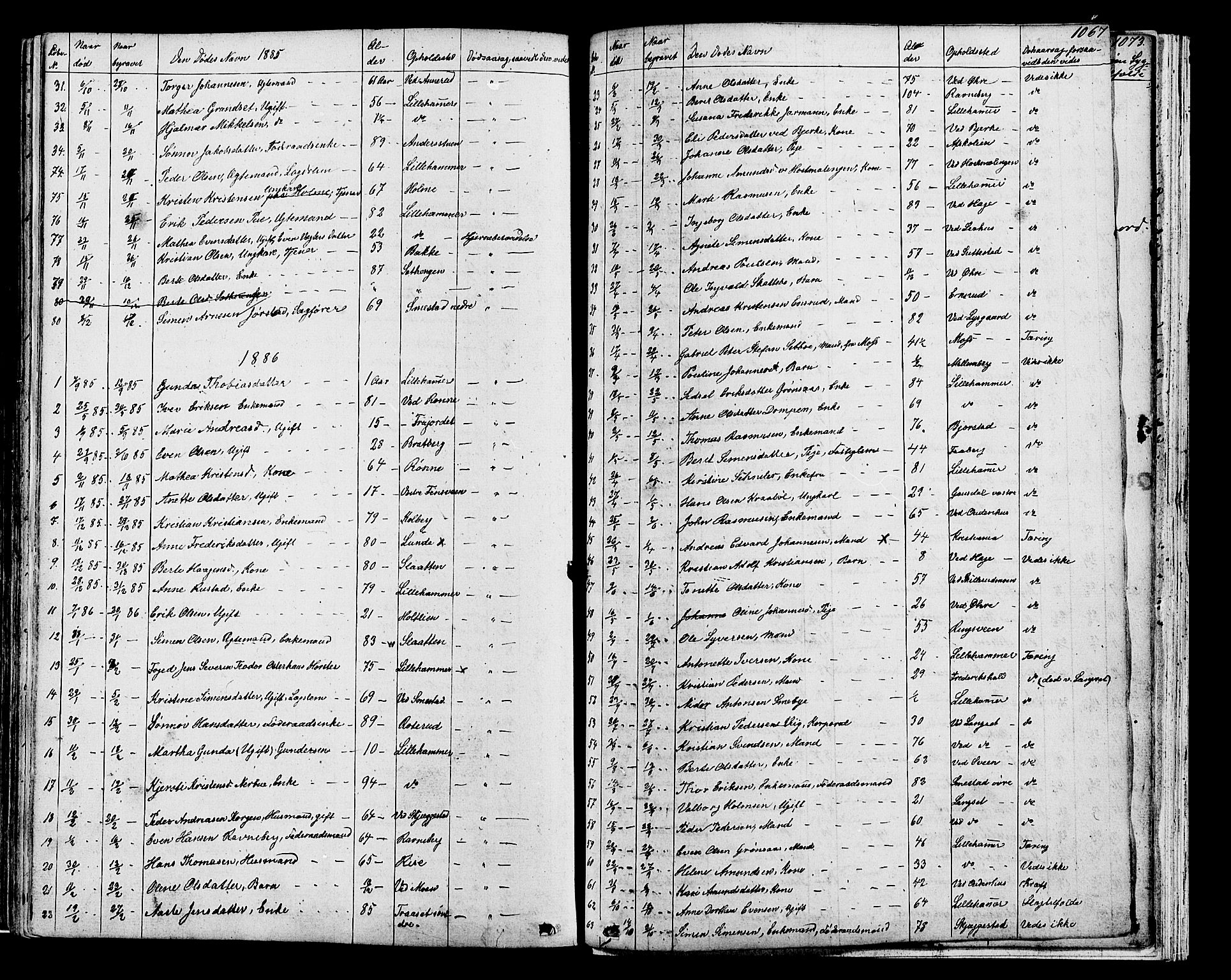 Fåberg prestekontor, AV/SAH-PREST-086/H/Ha/Hab/L0007: Klokkerbok nr. 7, 1856-1891, s. 1066-1067